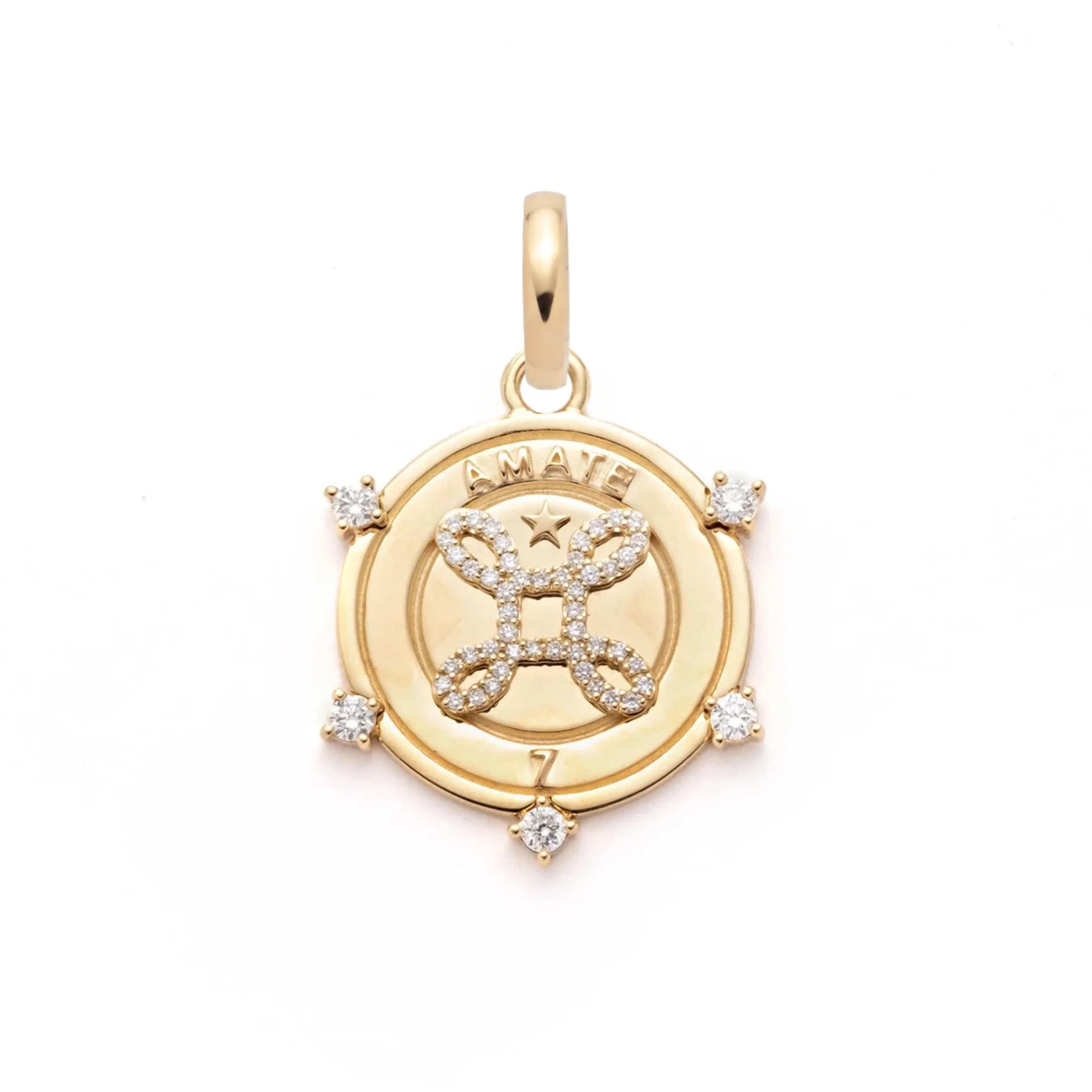 True Love | Amate Medium Medallion | Diamonds, Yellow Gold