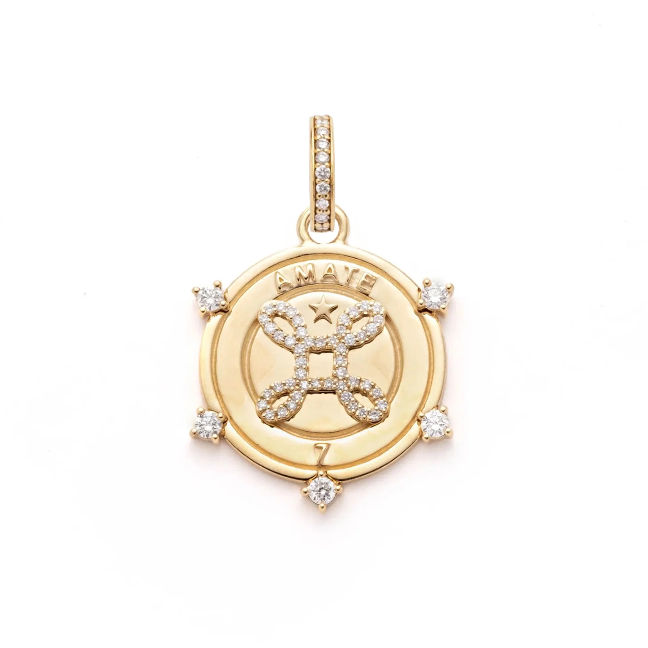 True Love | Amate Medium Medallion | Diamonds, Yellow Gold - Image 3