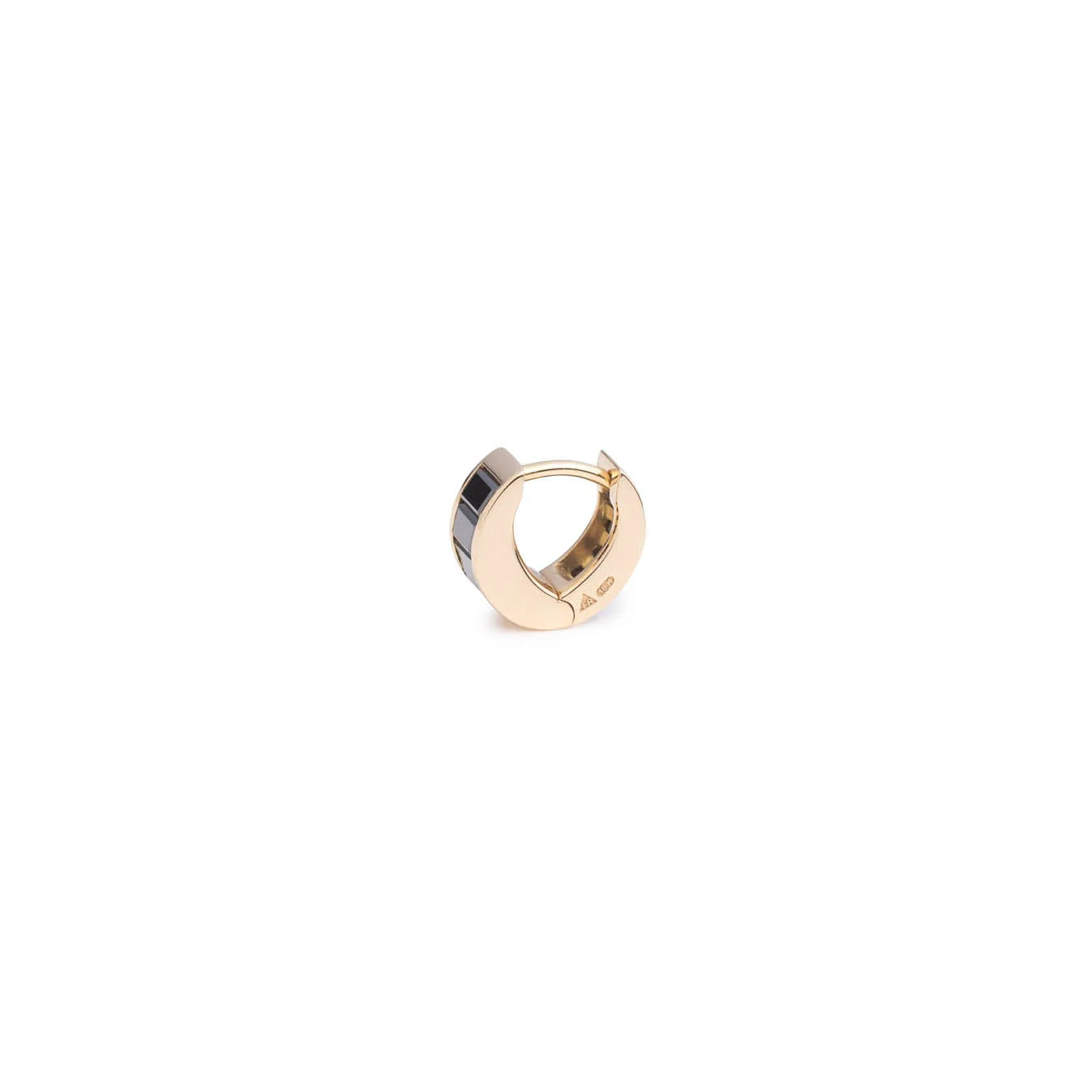 True Love | Baguette Huggie Earring | Black Diamond, Yellow Gold - Image 2