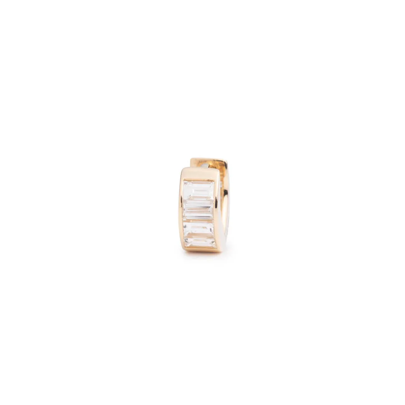 True Love | Baguette Huggie Earring | Diamond, Yellow Gold