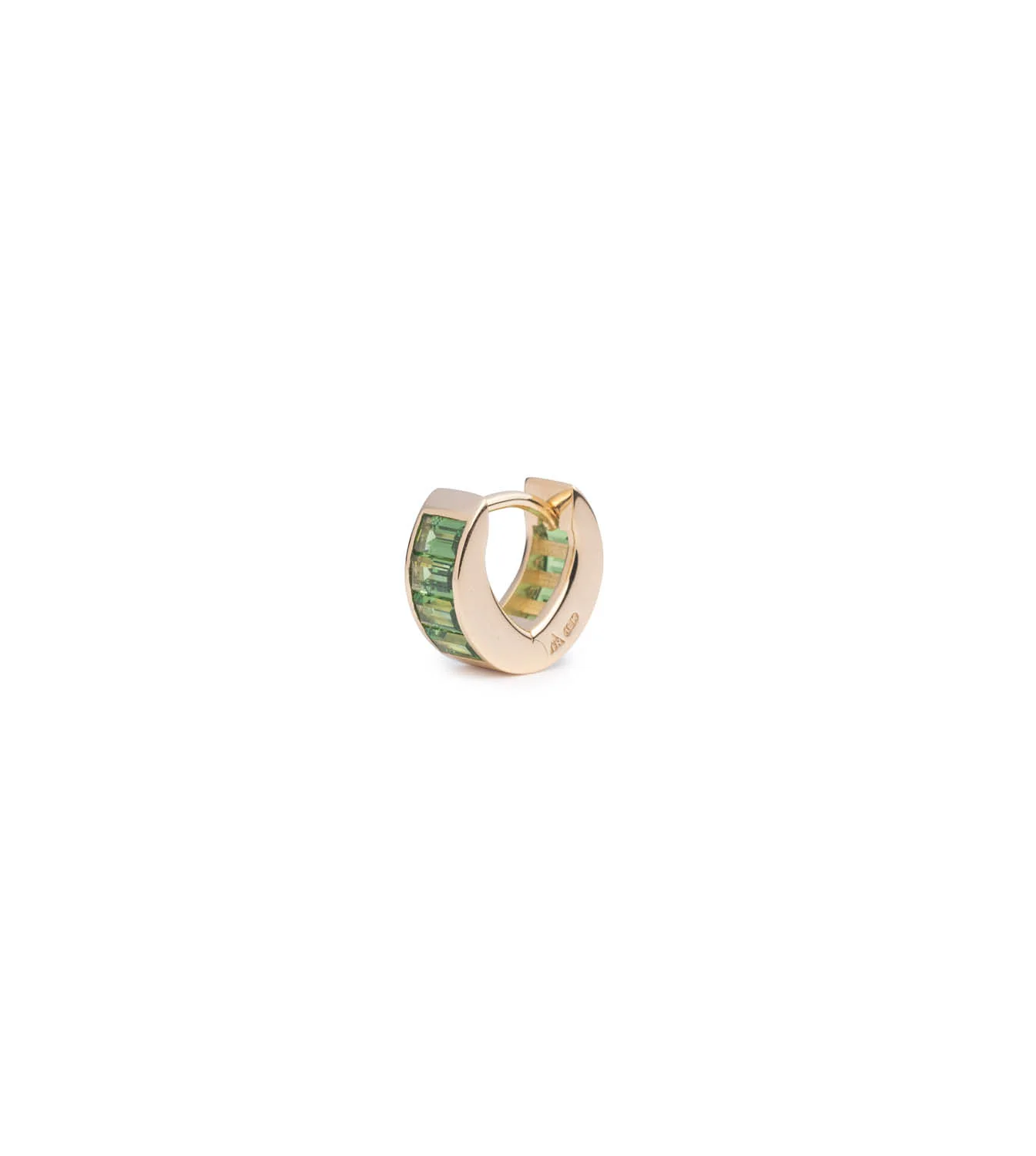 True Love | Baguette Huggie Earring | Tsavorite, Yellow Gold - Image 2
