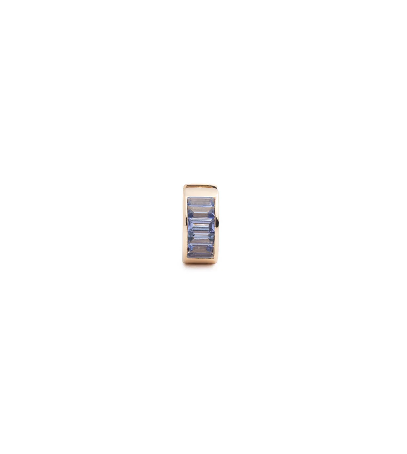True Love | Baguette Huggie Earring | Tanzanite, Yellow Gold - Image 2