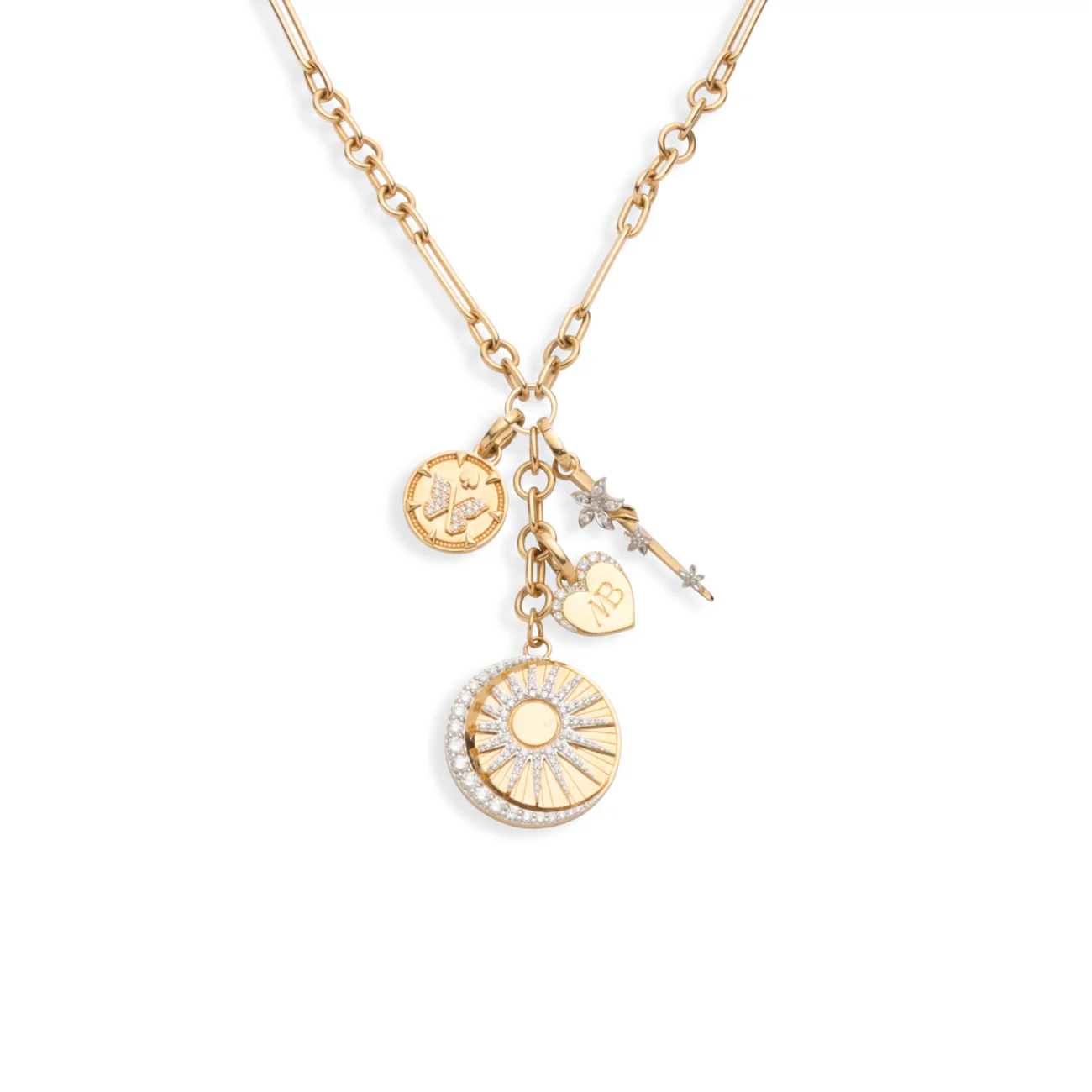 Personalized - Foundation | Balance and Engravable Heart Small Mixed Clip Extension Necklace | Diamonds, Mixed Gold - Image 3