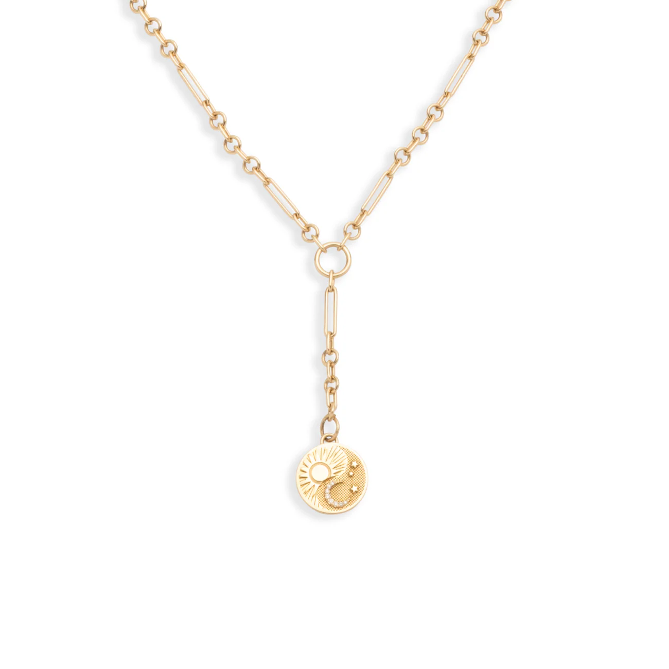 Foundation | Balance Fine Mixed Clip Extension Necklace | Diamonds, Yellow Gold