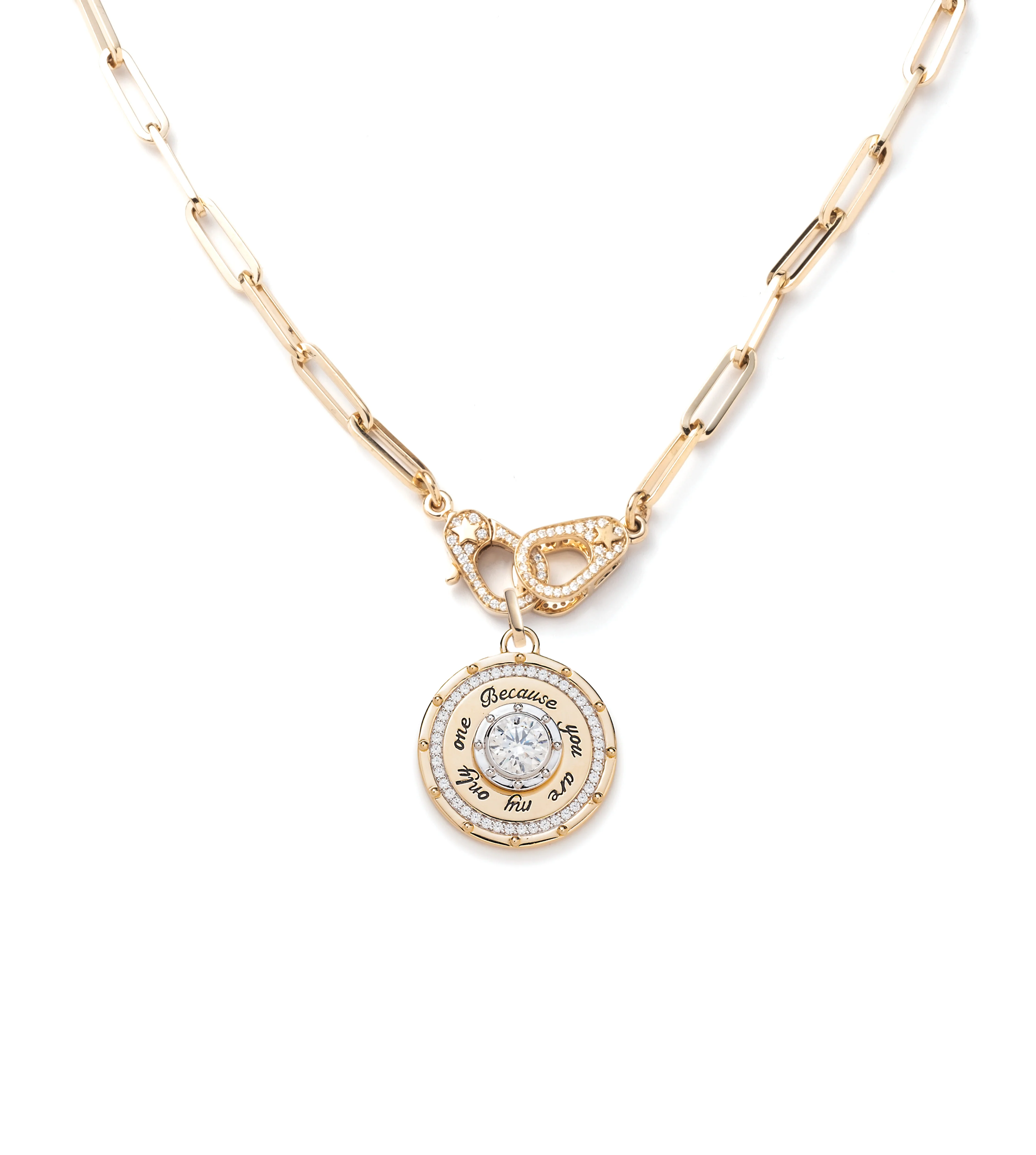 True Love | Lovestruck Commitment Medium Clip Necklace with Sister Hooks | Diamonds, Yellow Gold