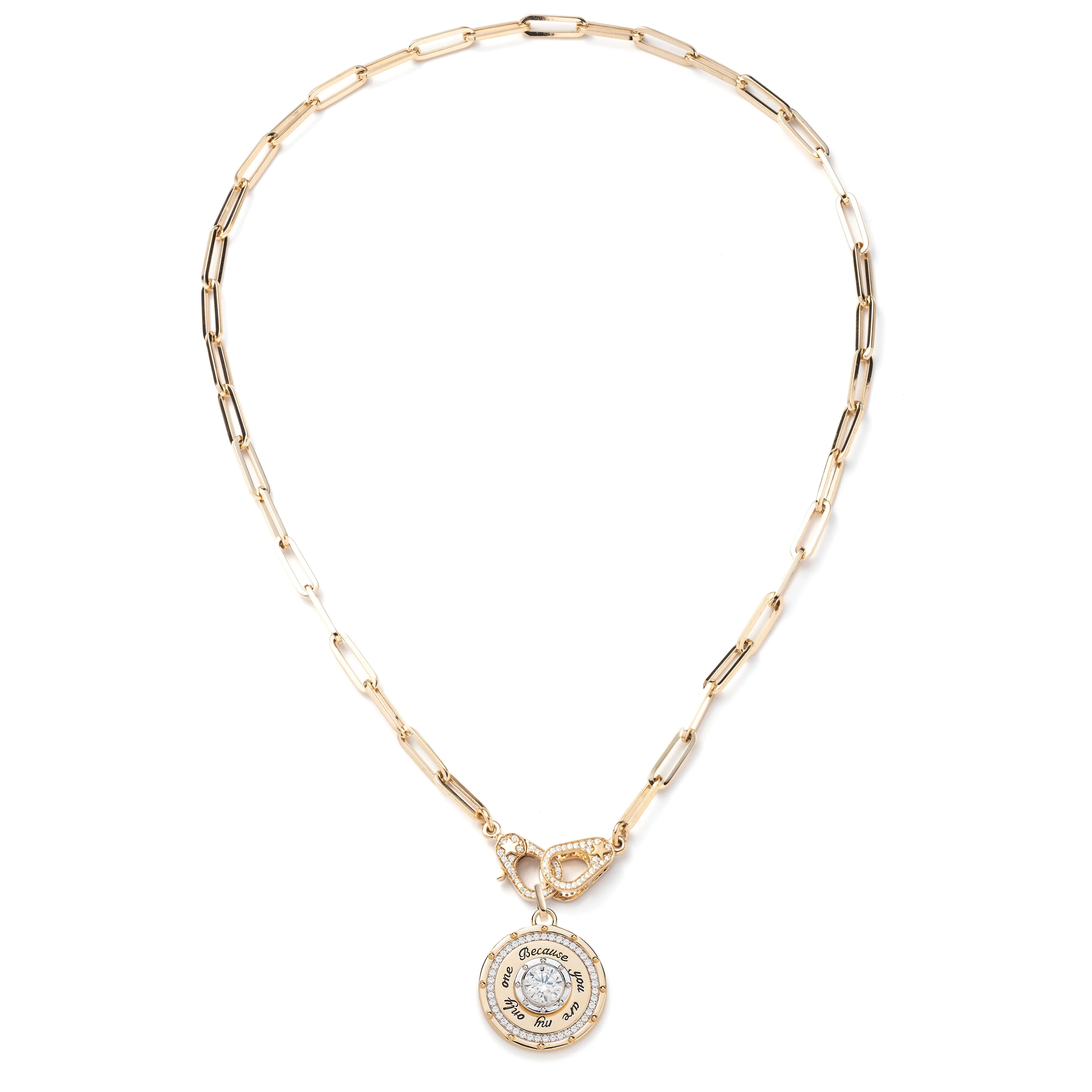 True Love | Lovestruck Commitment Medium Clip Necklace with Sister Hooks | Diamonds, Yellow Gold - Image 2