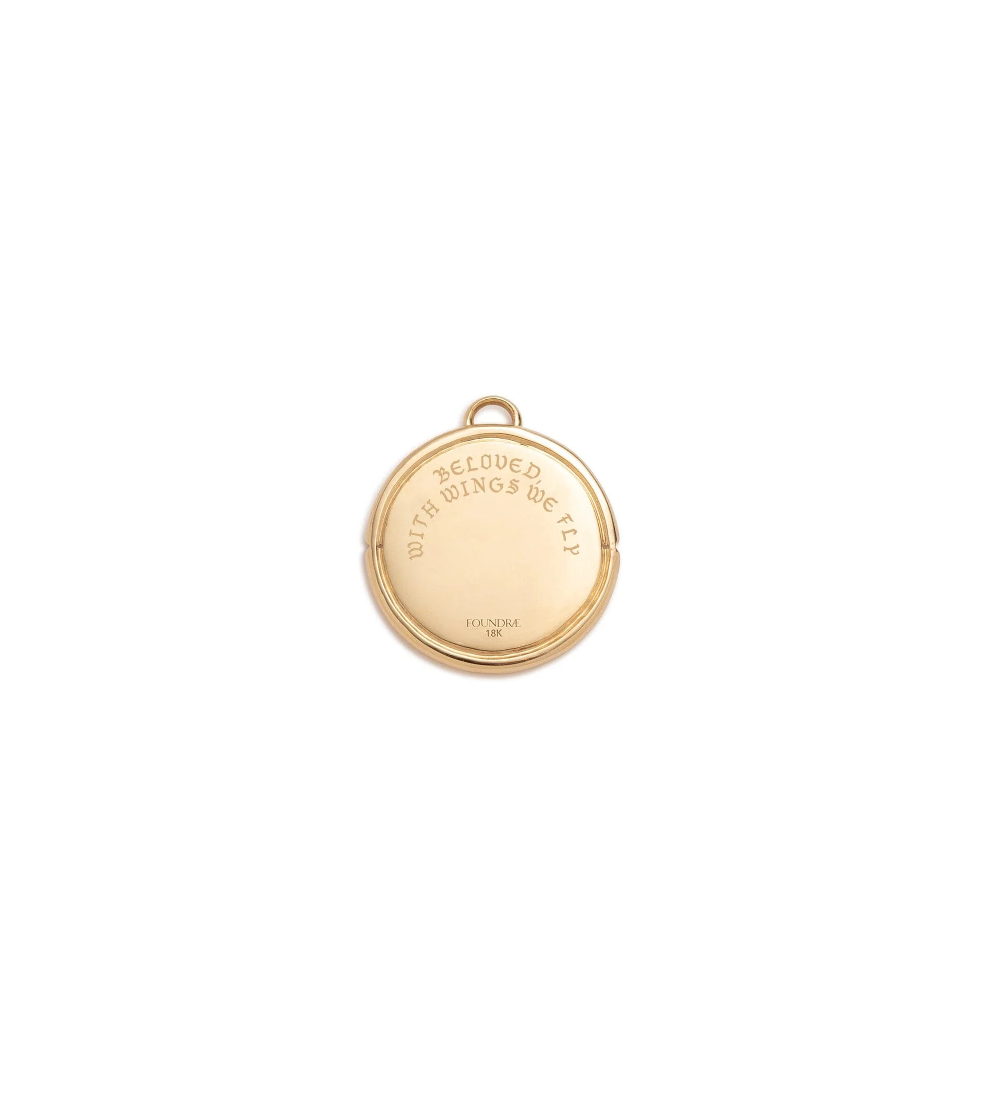 Vivacity | 'Beloved with Wings We Fly' Large Specialty Medallion | Diamonds, Yellow Gold - Image 4