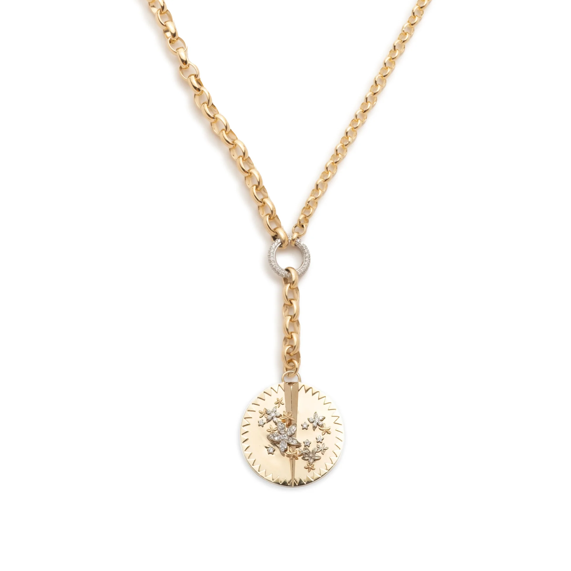Resilience | Blossoms Heavy Mixed Belcher Extension Necklace | Diamonds, Mixed Gold - Image 4