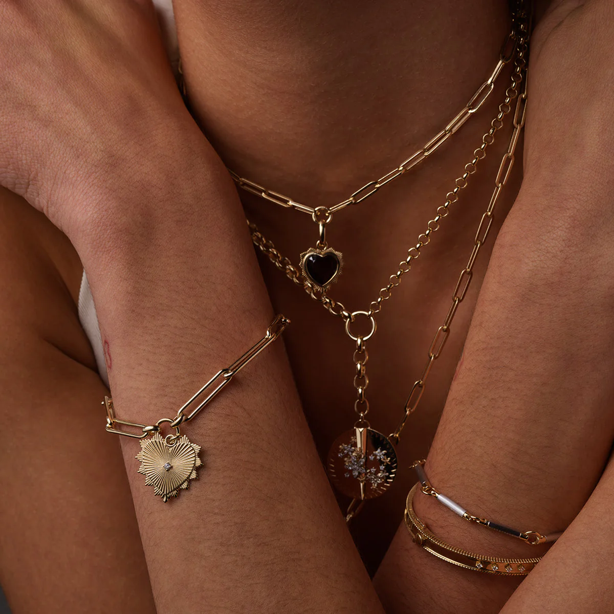 Resilience | Blossoms Heavy Mixed Belcher Extension Necklace | Diamonds, Mixed Gold - Image 5
