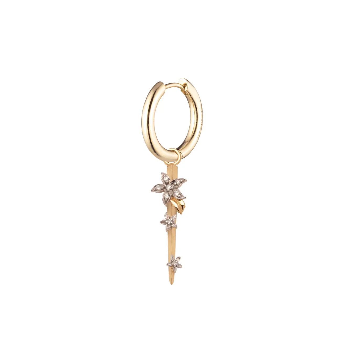 Resilience | Thorn Small Chubby Hoop Earring | Diamonds, Yellow Gold