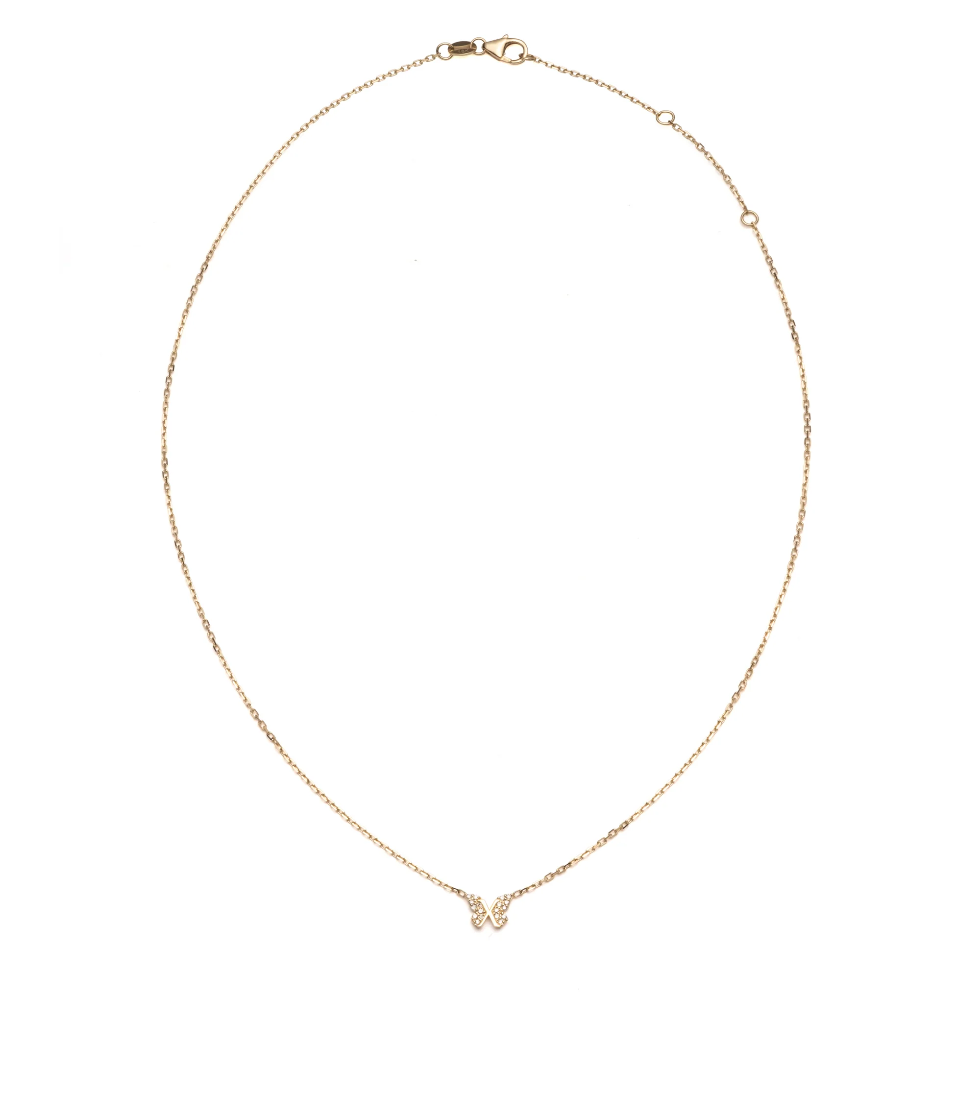 Reverie | Butterfly Miniature Necklace | Diamonds, Yellow Gold - Image 4