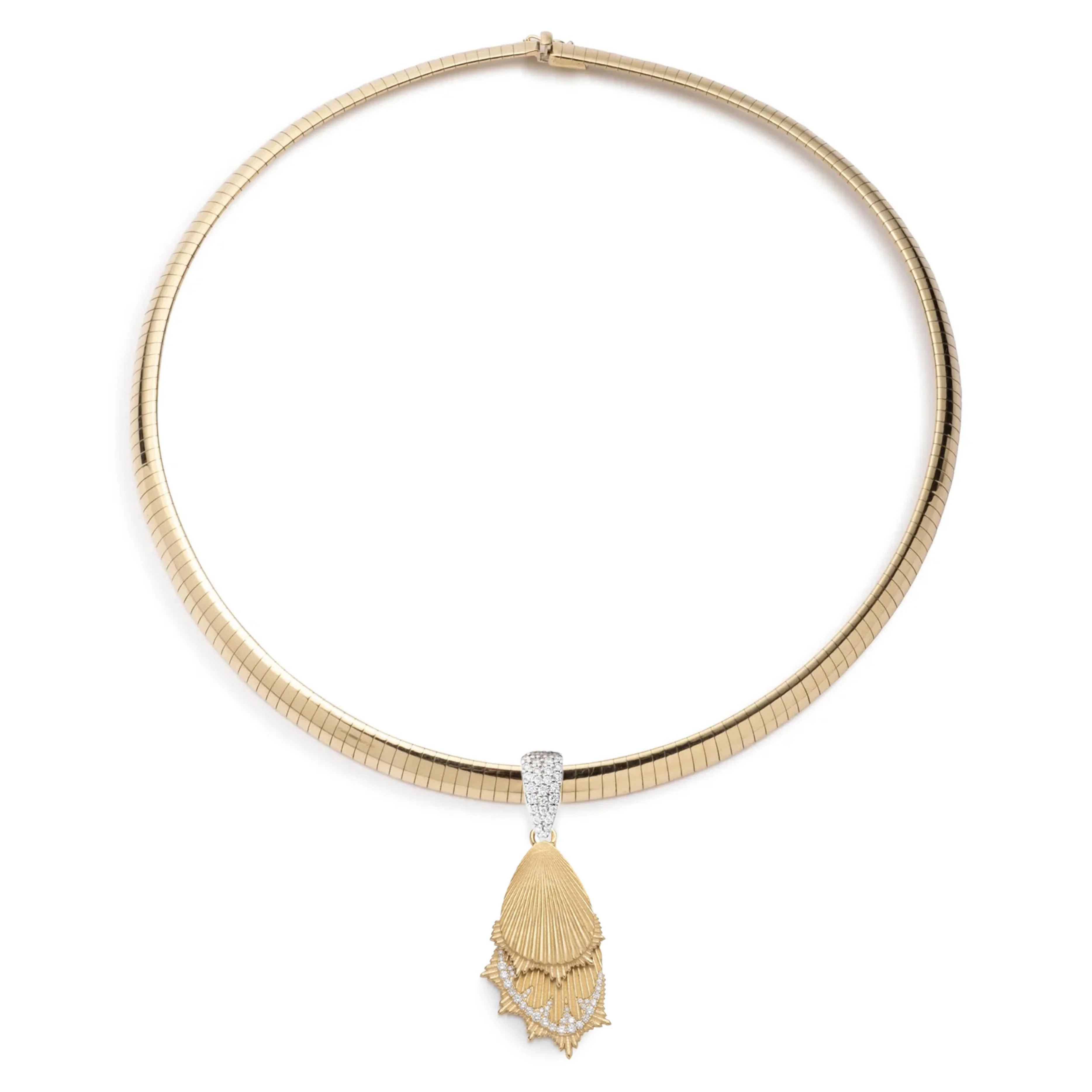 Reverie | Butterfly Wings Medium Sleek Collar Necklace | Diamonds, Yellow Gold - Image 2