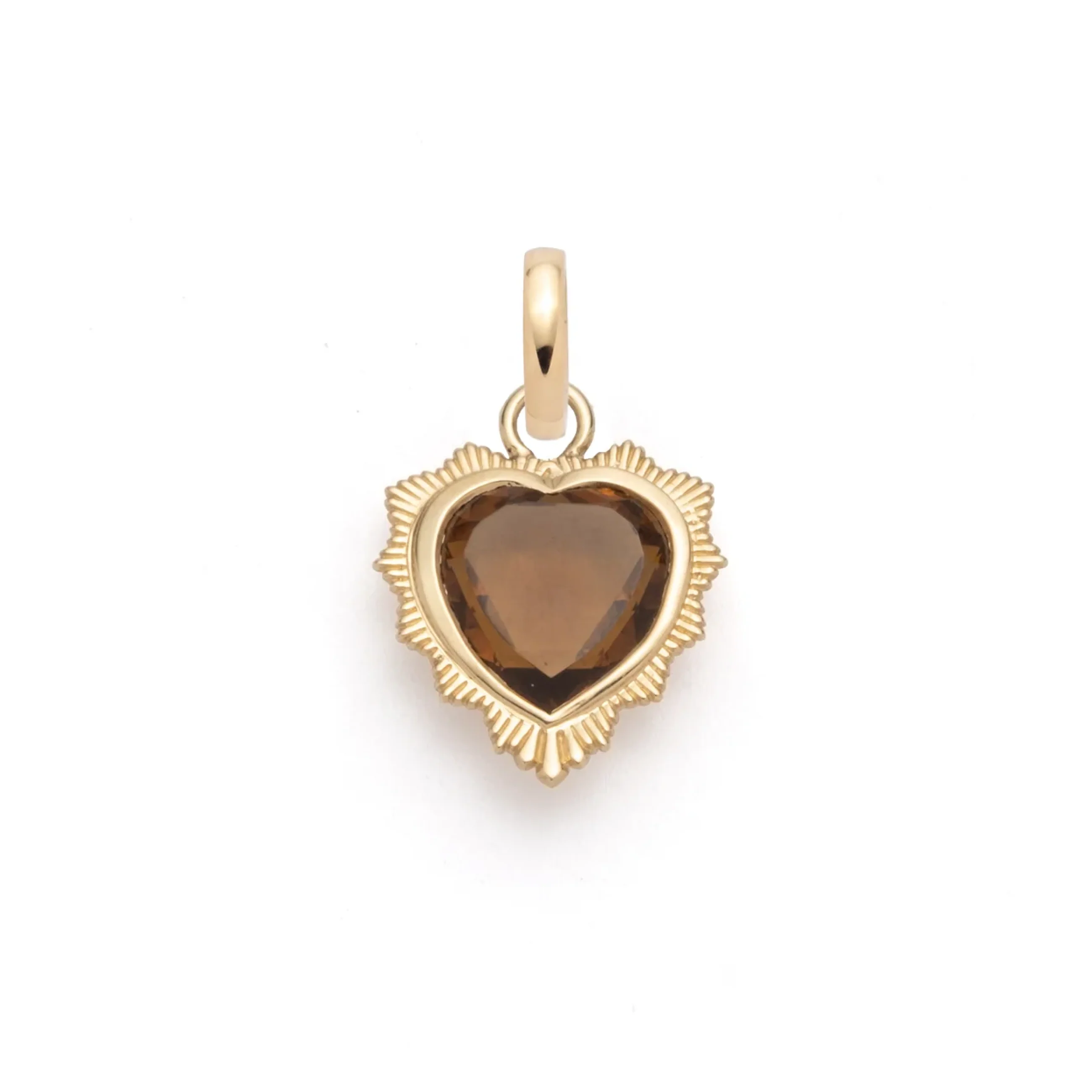 True Love | Gemstone Heart Medallion | Champagne Citrine, Yellow Gold - Image 3