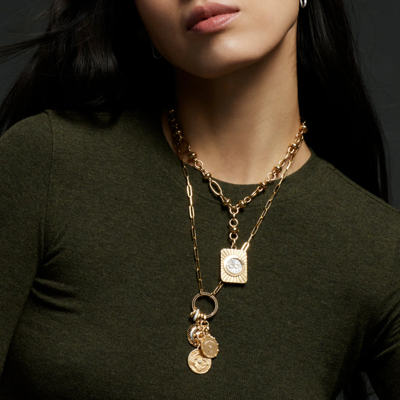 Clip | Medium Clip Open Chain with Braided Wheat Annex Link | Yellow Gold - Image 2