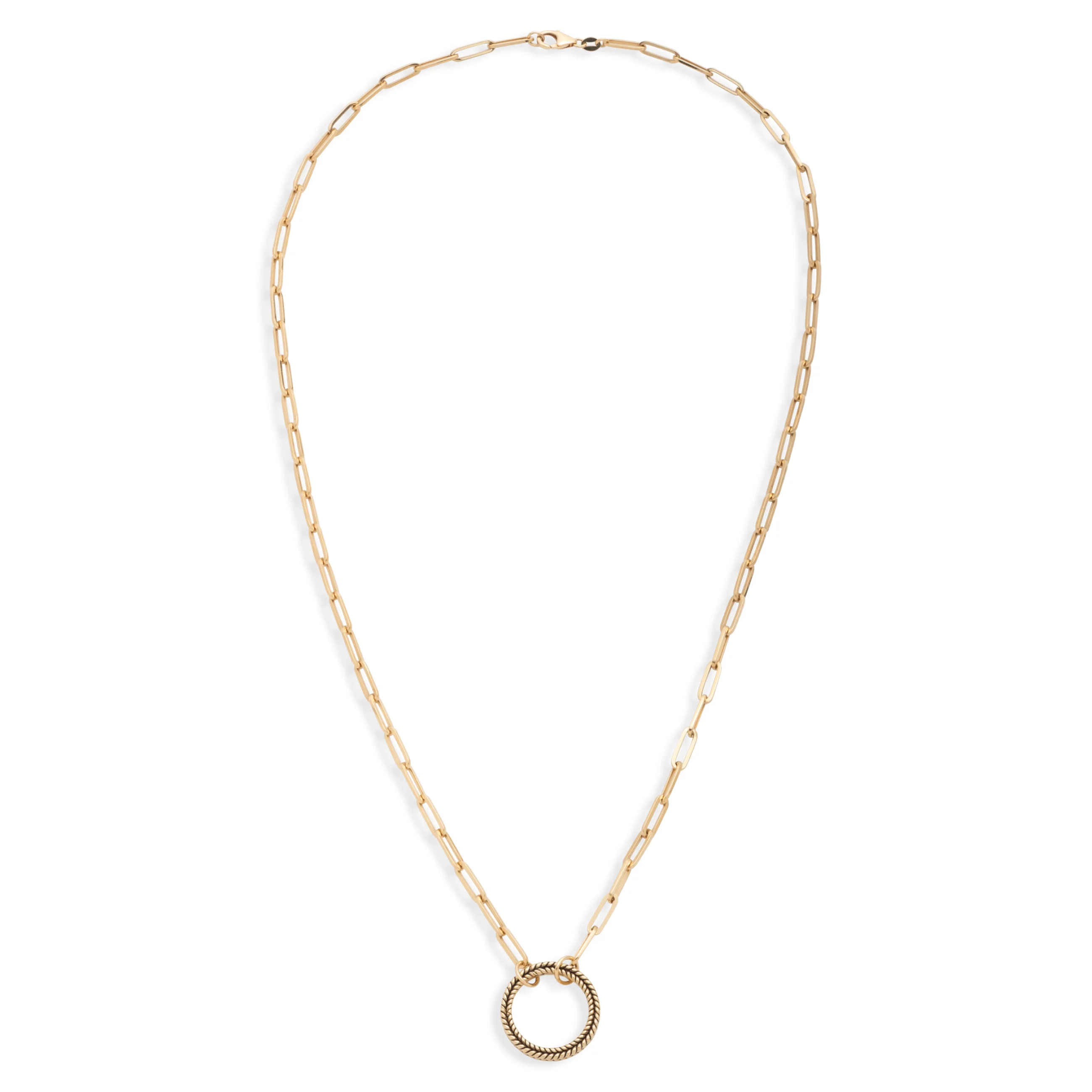 Clip | Medium Clip Open Chain with Braided Wheat Annex Link | Yellow Gold - Image 3