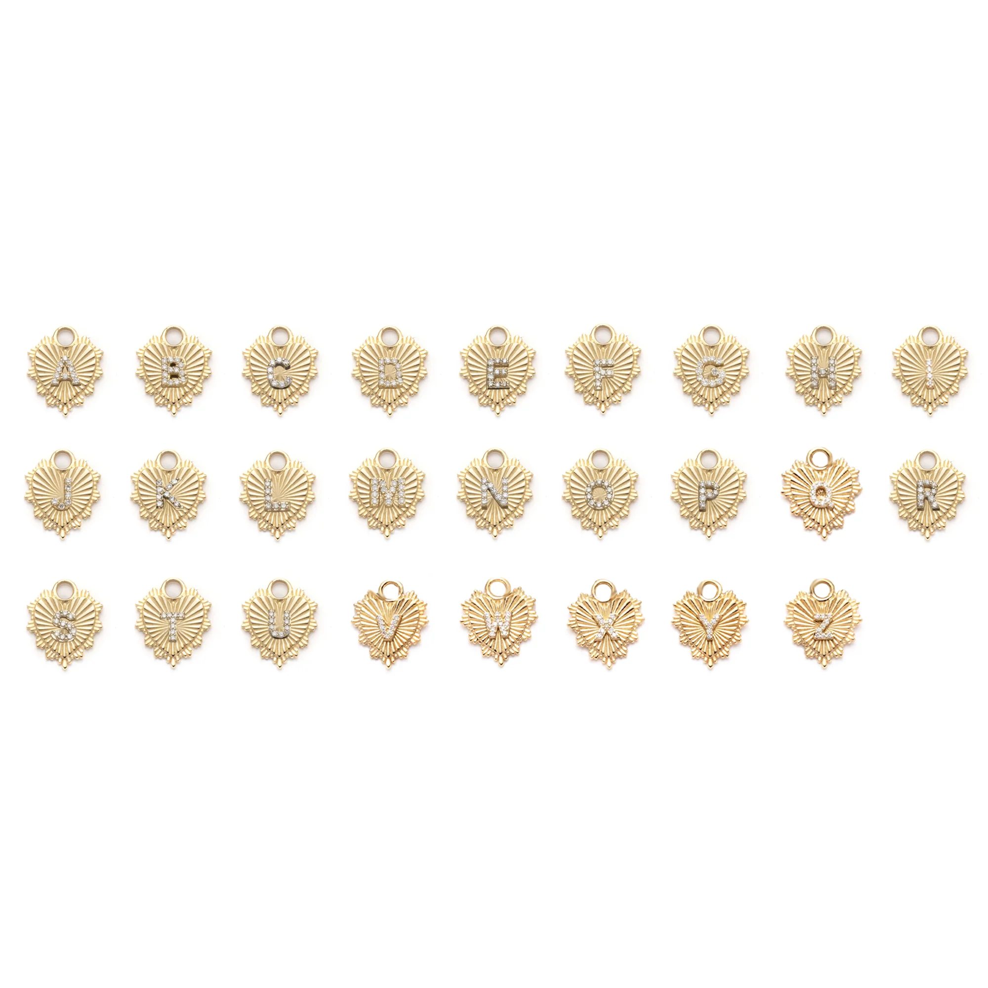 True Love - Personalized | Initial Heart Love Token Medium Clip Bracelet | Diamonds, Yellow Gold - Image 3