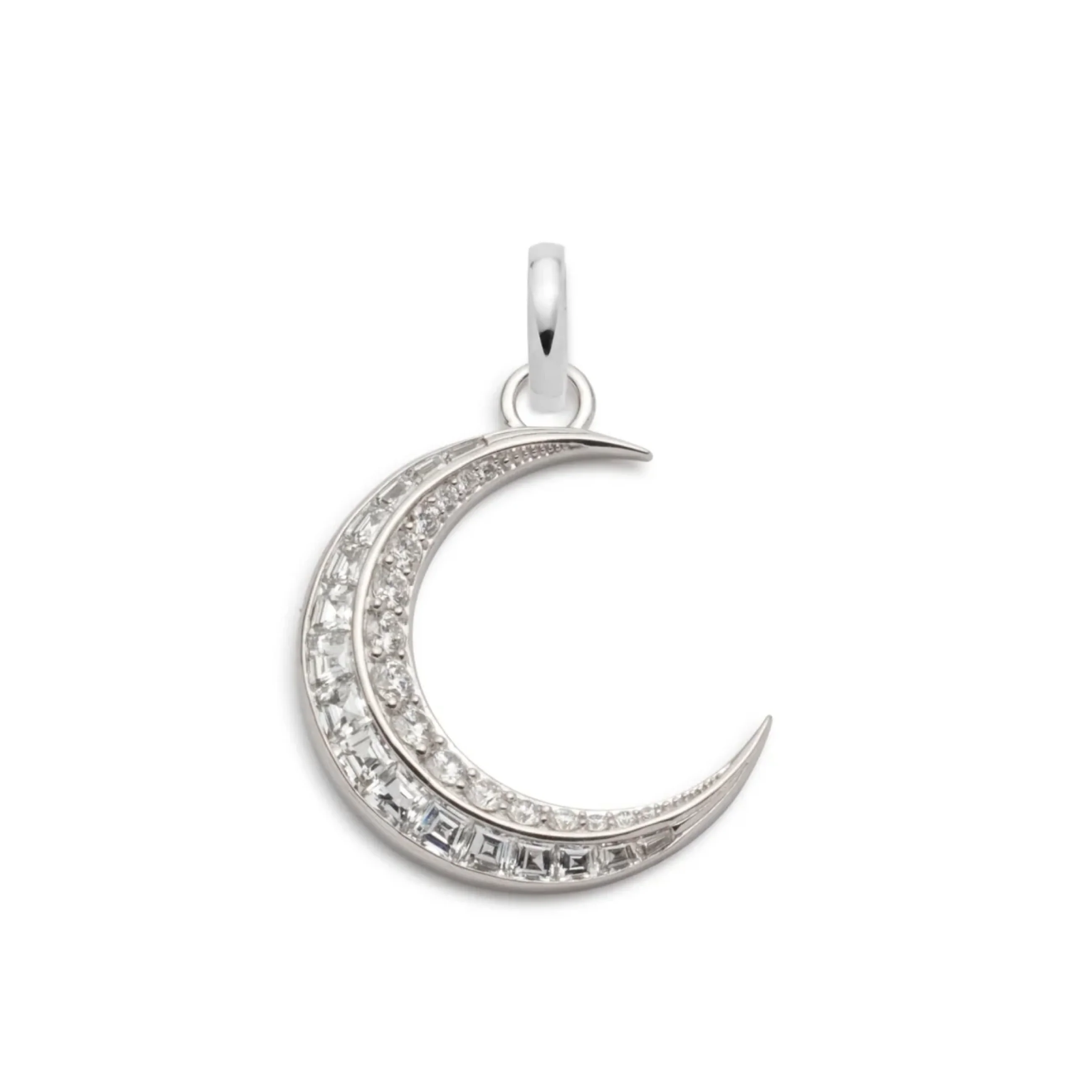 Infinite Gratitude | Crescent Pendant | Diamonds, White Gold