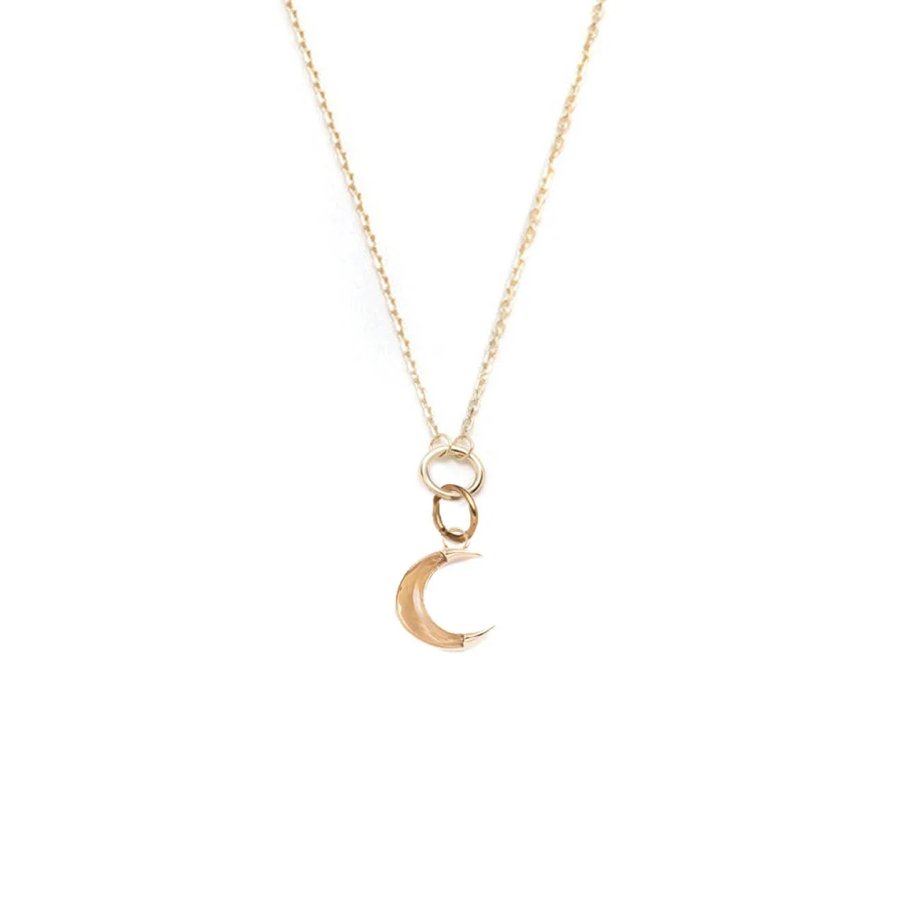 Infinite Gratitude | Gemstone Crescent Thread Necklace | Yellow Gold - Image 4