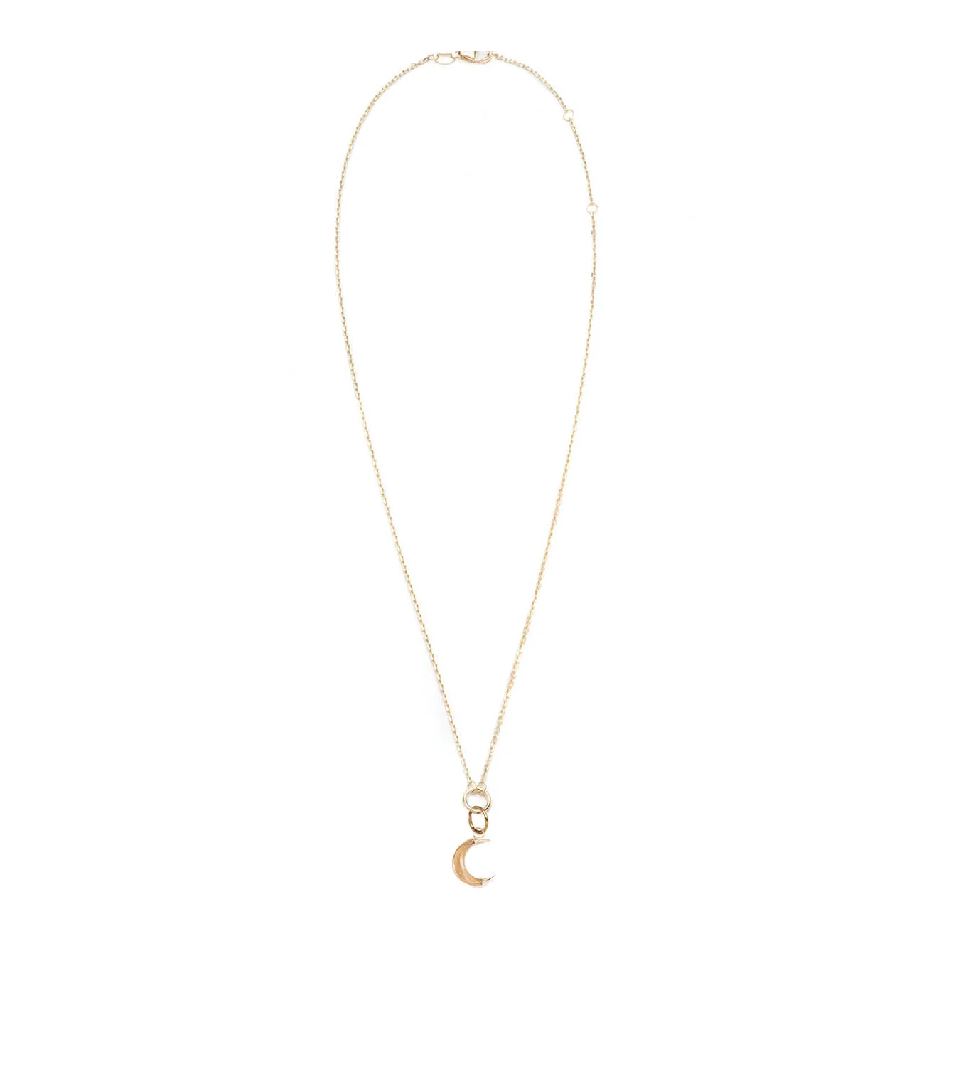 Infinite Gratitude | Gemstone Crescent Thread Necklace | Yellow Gold - Image 7