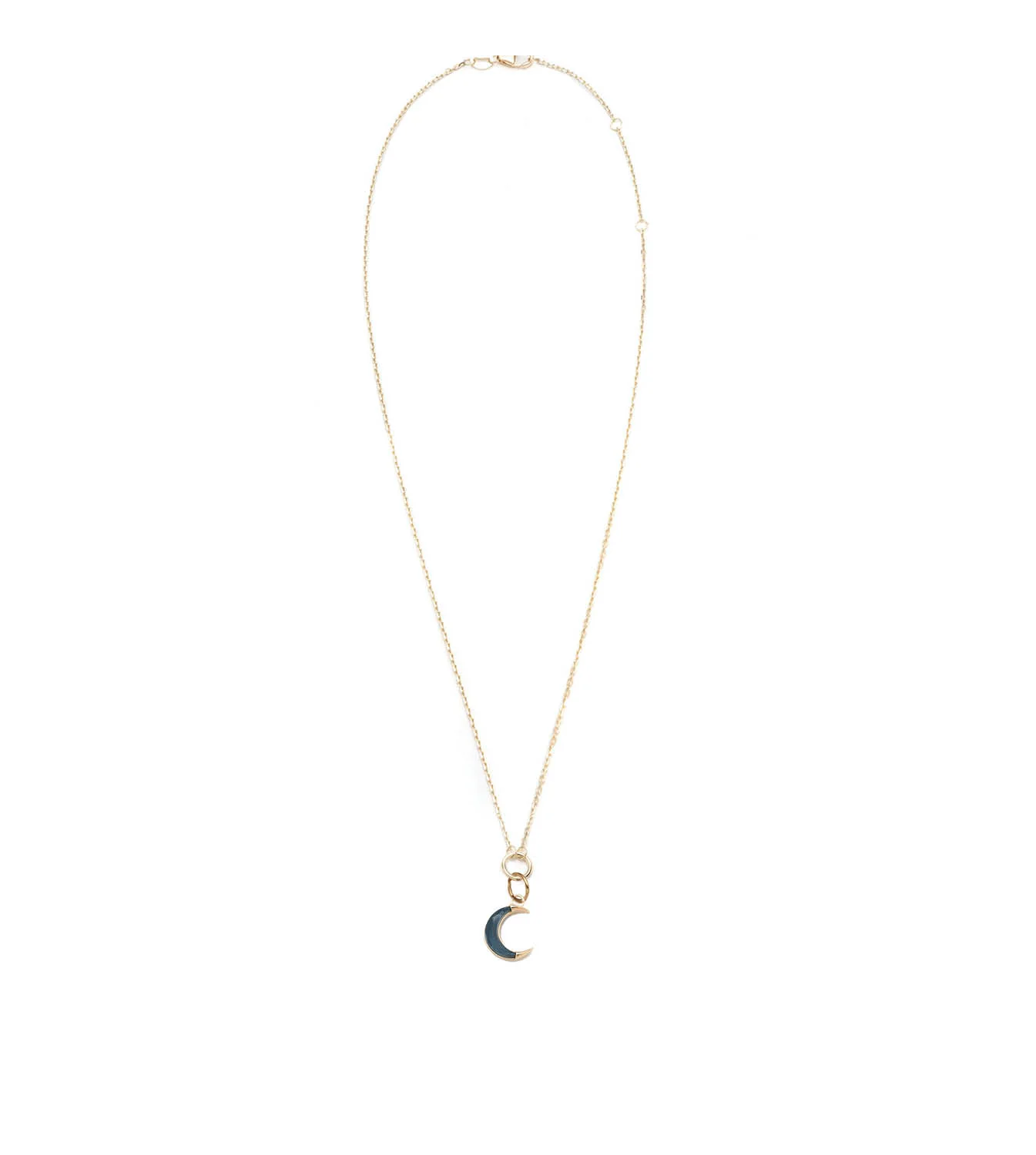 Infinite Gratitude | Gemstone Crescent Thread Necklace | Yellow Gold - Image 9