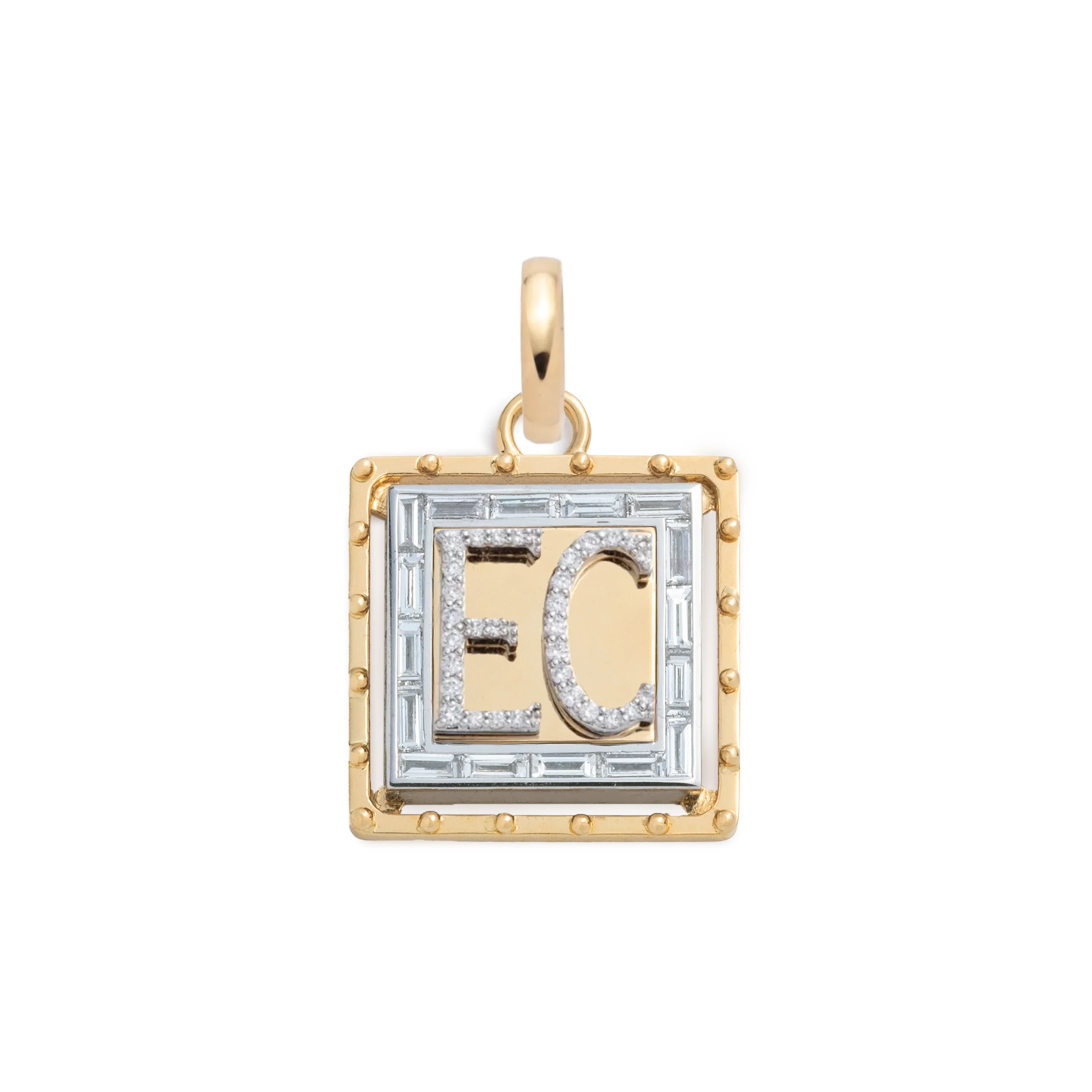Personalized - True Love | Custom Lovestruck Pierced Baby Pendant | Diamonds, Yellow Gold