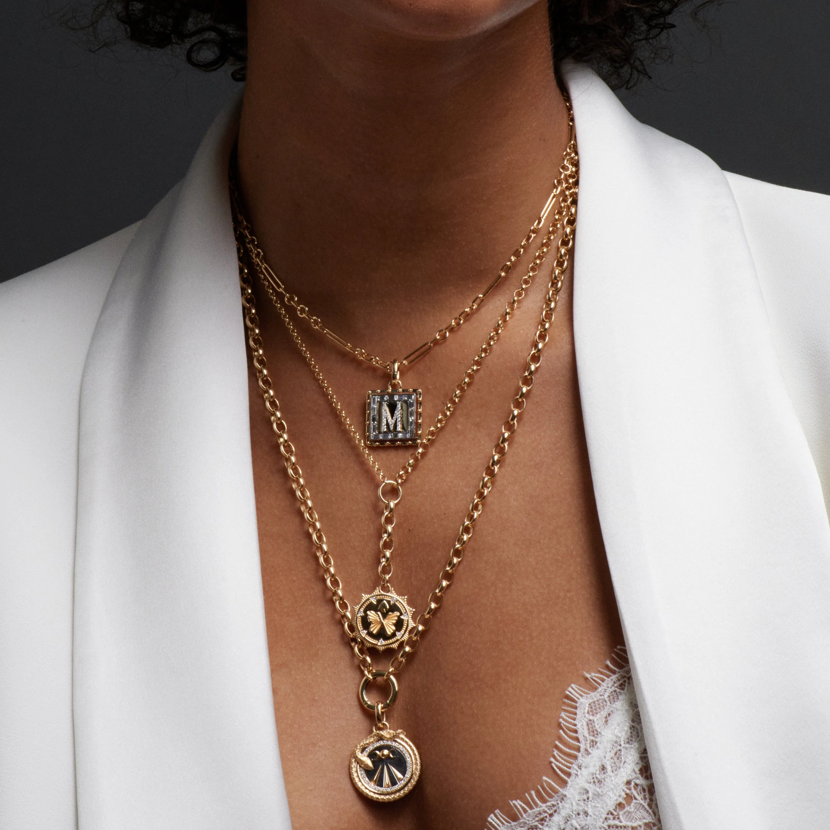 Personalized - True Love | Custom Lovestruck Pierced Baby Pendant | Diamonds, Yellow Gold - Image 2