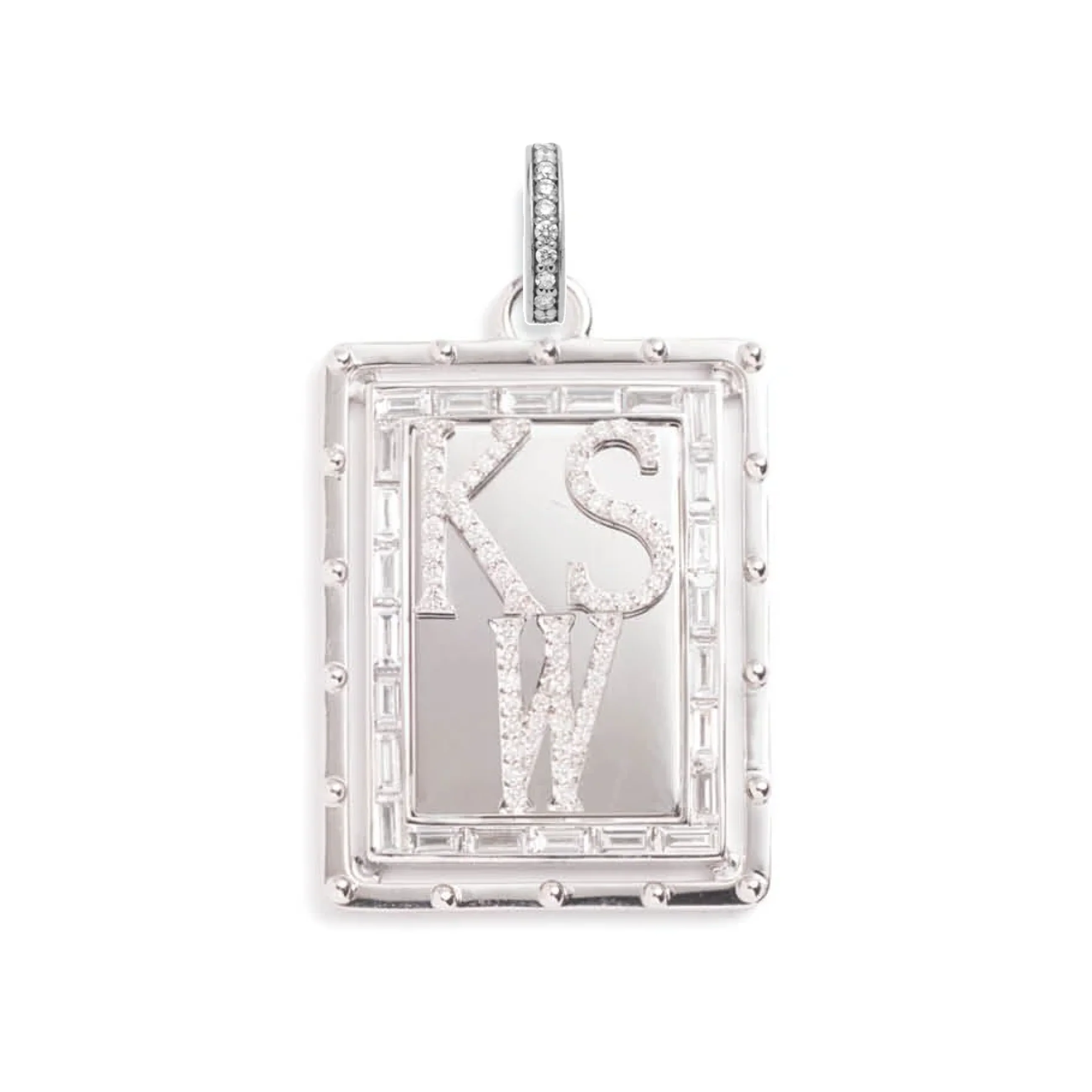Personalized - True Love | Custom Lovestruck Pierced Large Pendant | Diamonds, White Gold - Image 3