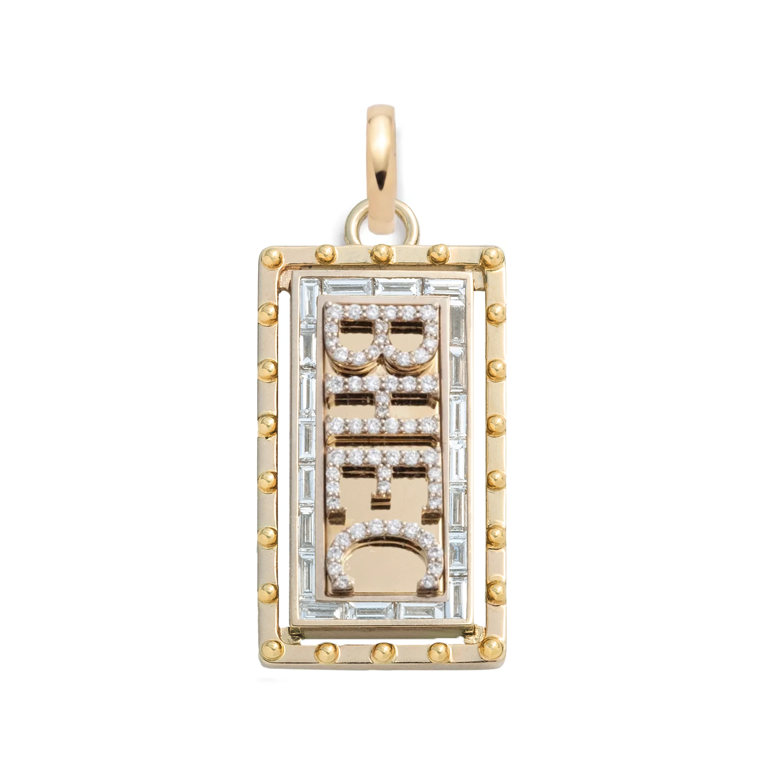 Personalized - True Love | Custom Lovestruck Pierced Medium Pendant | Diamonds, Yellow Gold