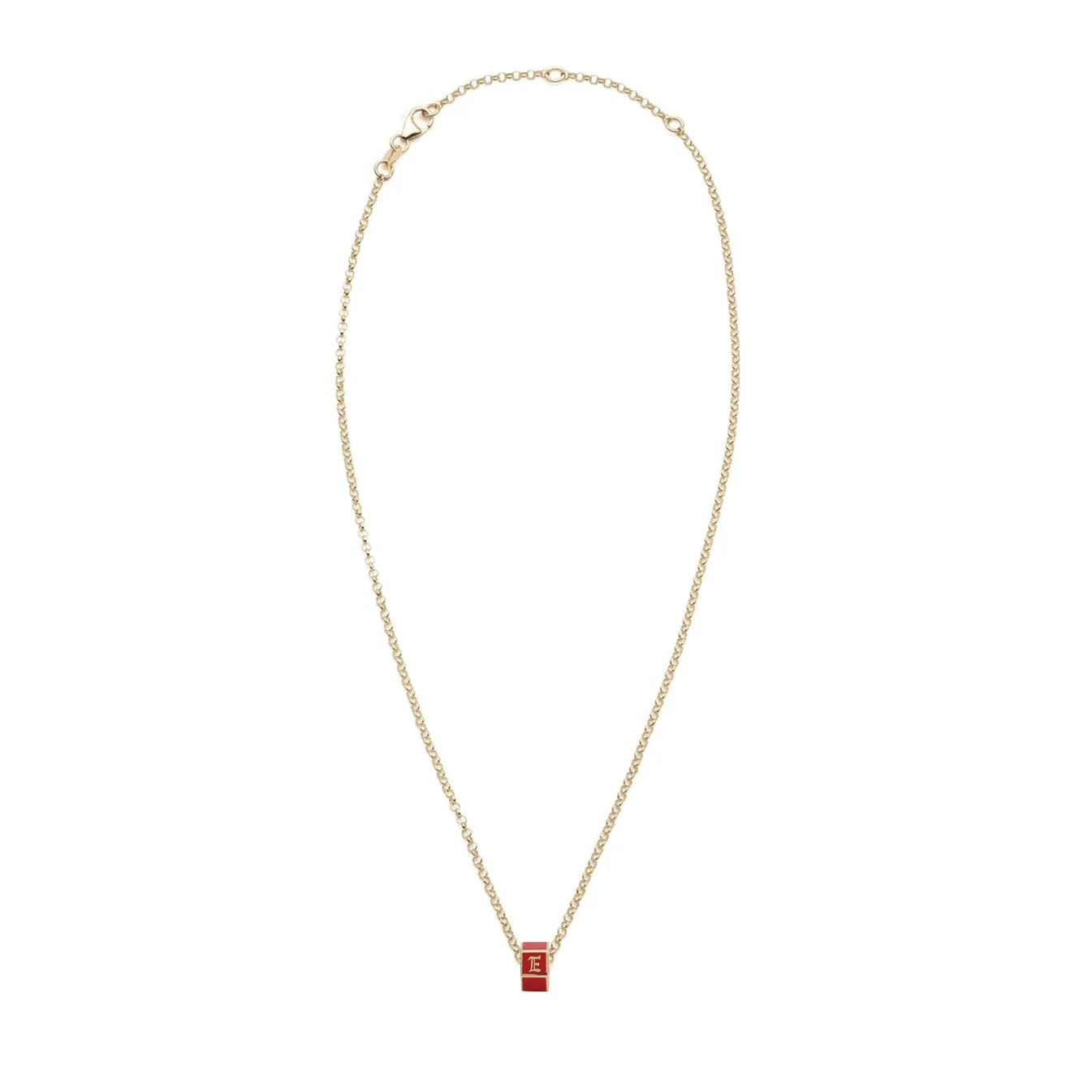 Personalized - True Love | Custom Medium Ceramic Faceted Heart Beat Fine Clip Necklace | Red Ceramic, Yellow Gold - Image 3