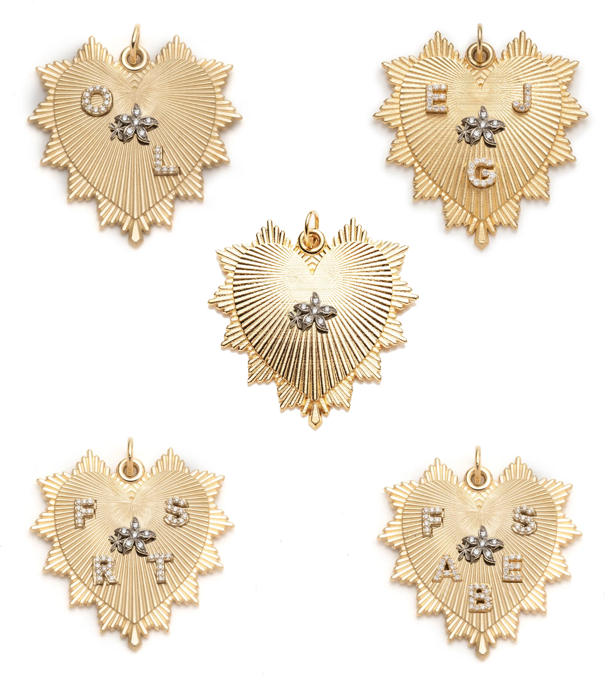 Personalized - True Love | Custom Heart Love Token and Ceramic Blossoms Heavy Mixed Belcher Extension Necklace | Diamonds, Black Ceramic, Yellow Gold - Image 5