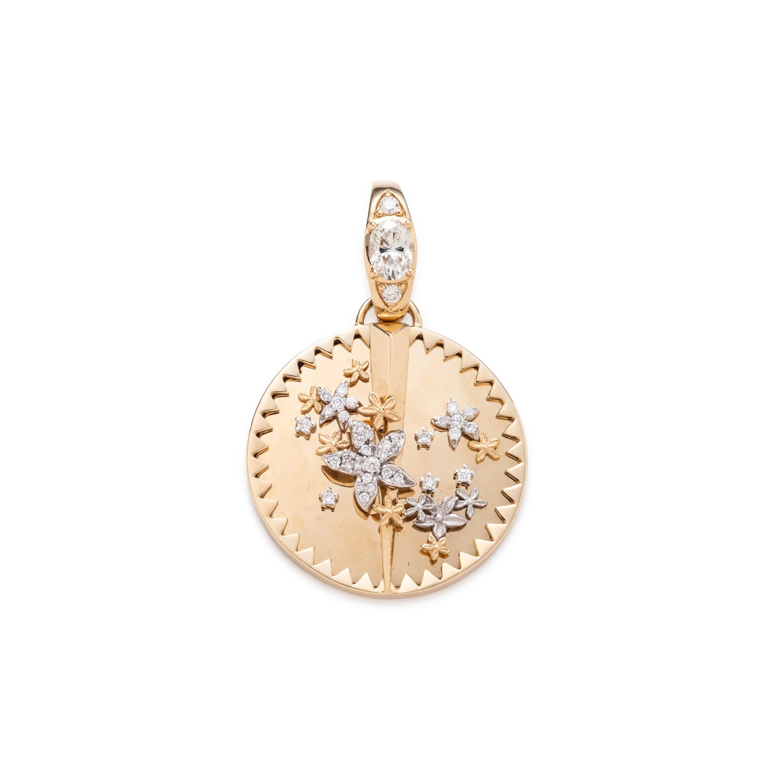 Necklace Connector | Prong-Set Diamond Annex Link | Diamonds, Yellow Gold - Image 4