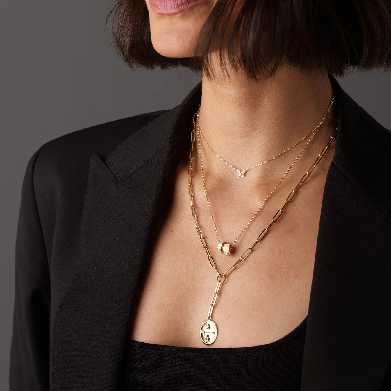 Dream | Medium Clip Extension Necklace | Diamonds, Yellow Gold - Image 2
