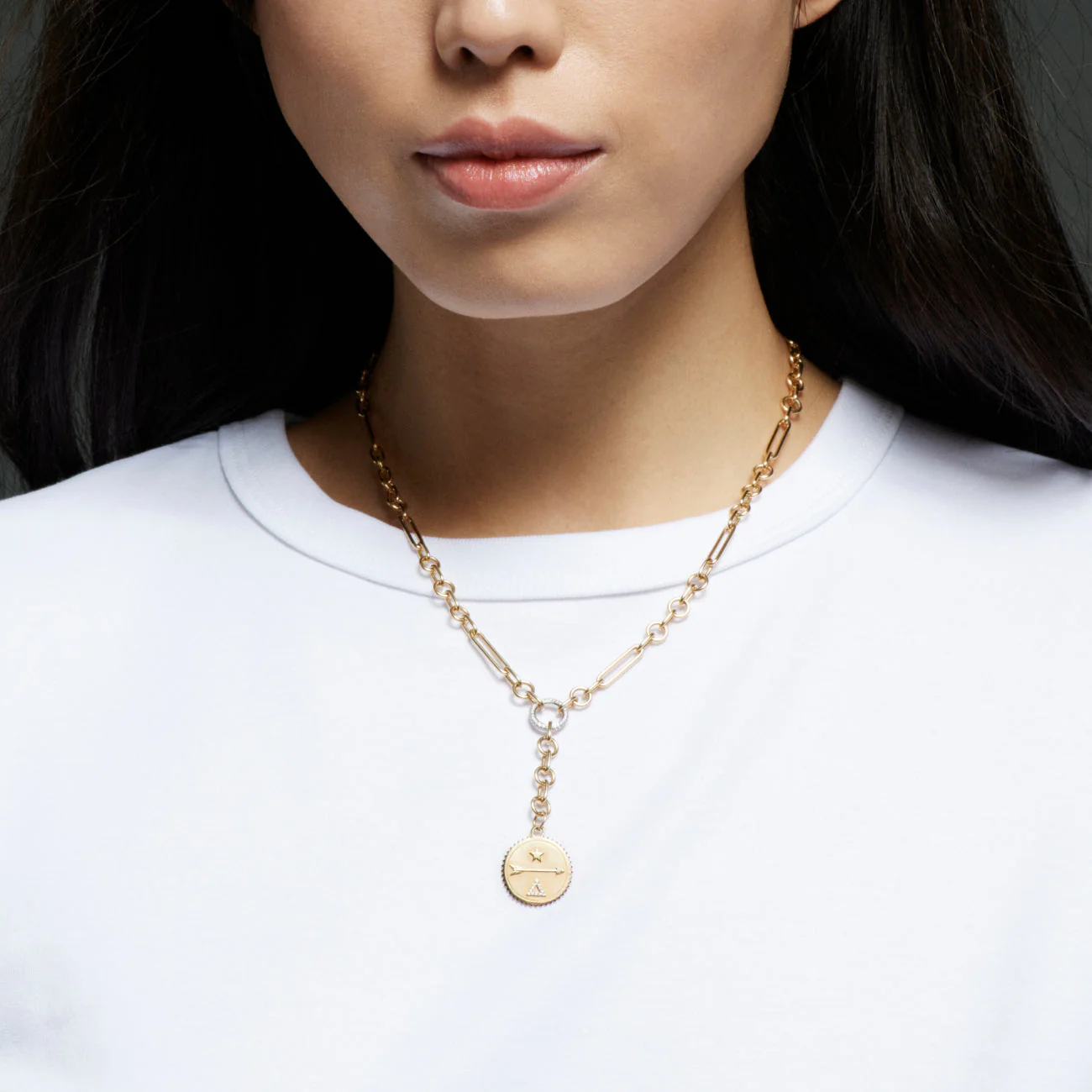 Dream | Small Mixed Clip Extension Necklace | Diamonds, Yellow Gold - Image 2