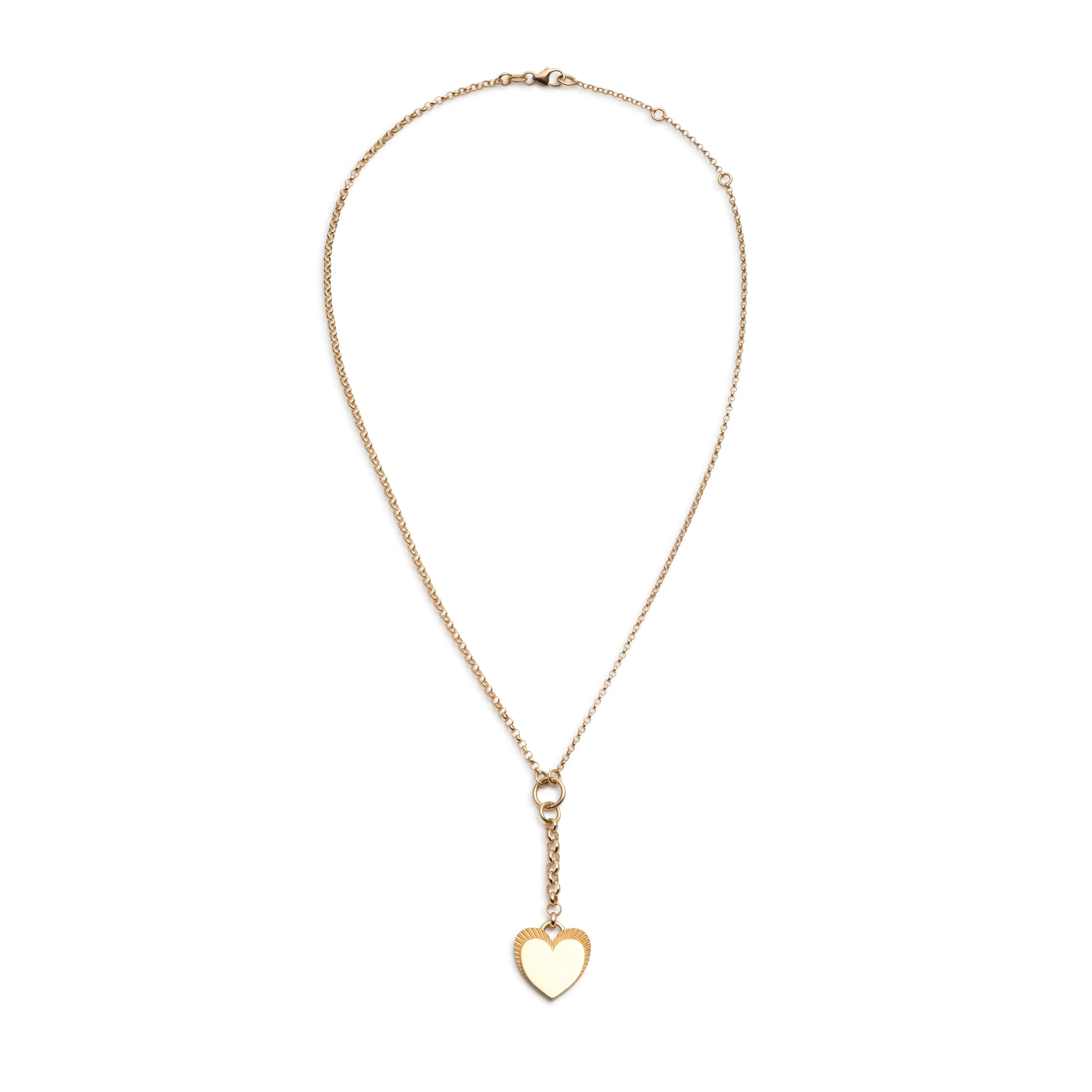 Personalized - True Love | Engravable Heart Small Mixed Belcher Extension Necklace | Yellow Gold - Image 5