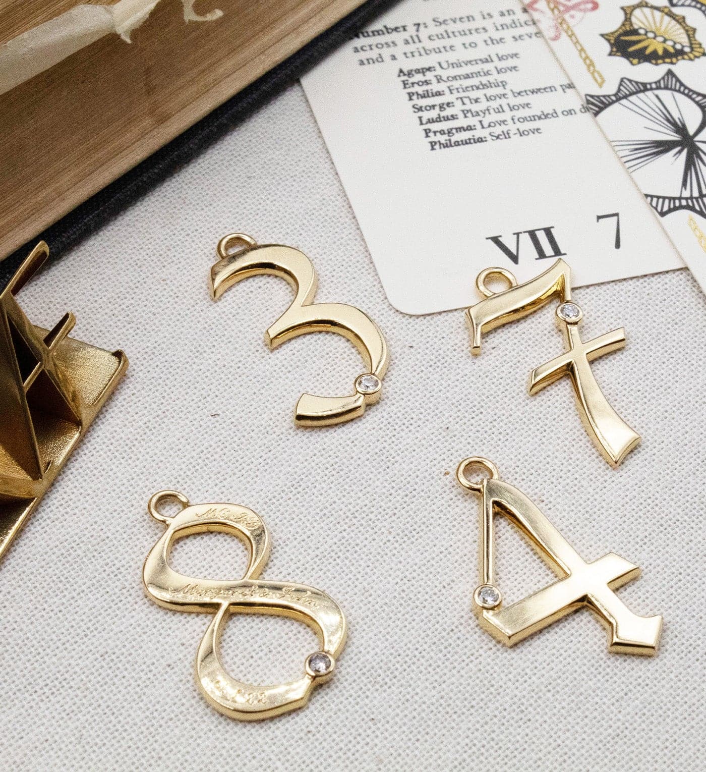 Personalized - Foundation | Engravable Number '8' Oversized Pendant | Diamond, Yellow Gold - Image 3