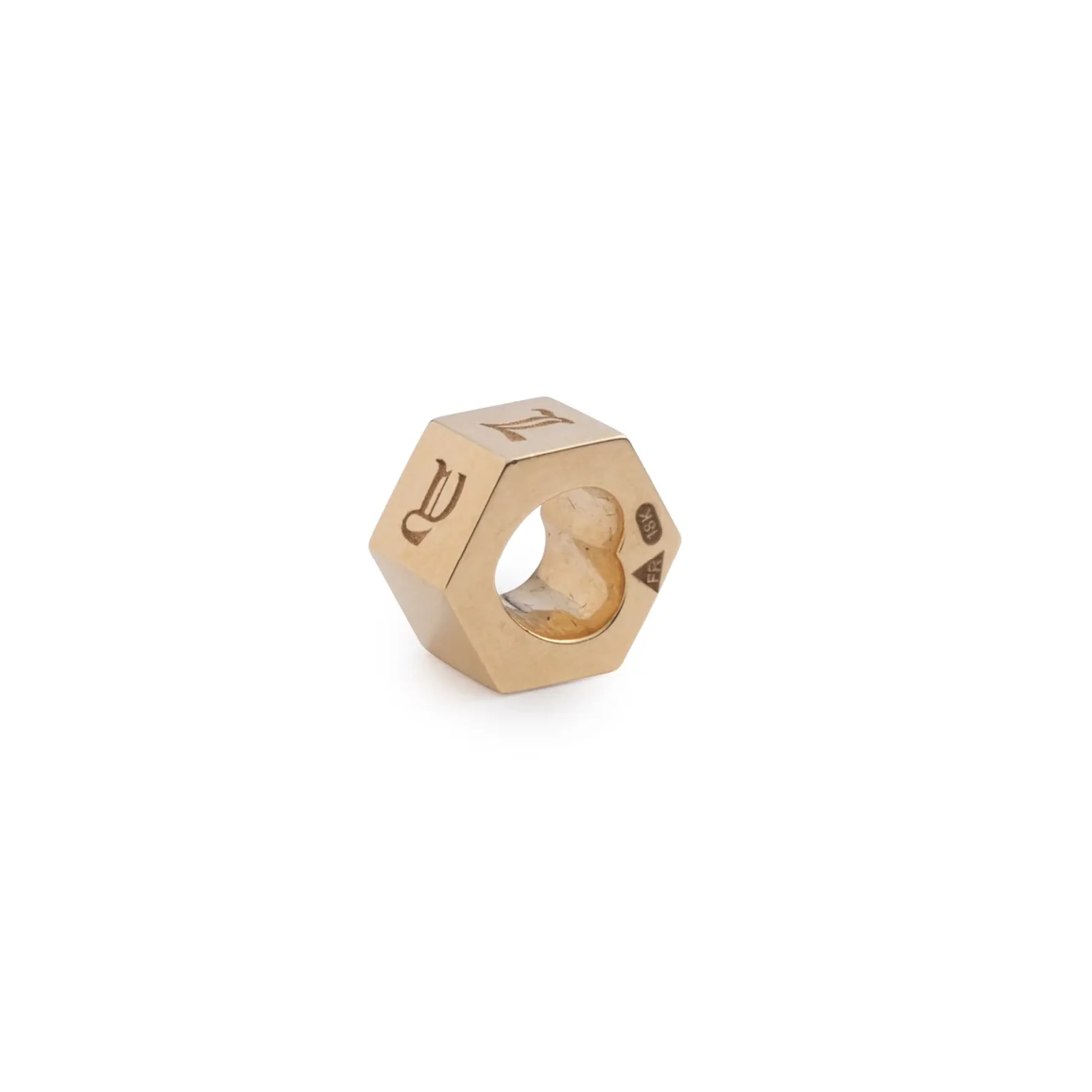 Personalized | Engravable Faceted Small Heart Beat | Yellow Gold