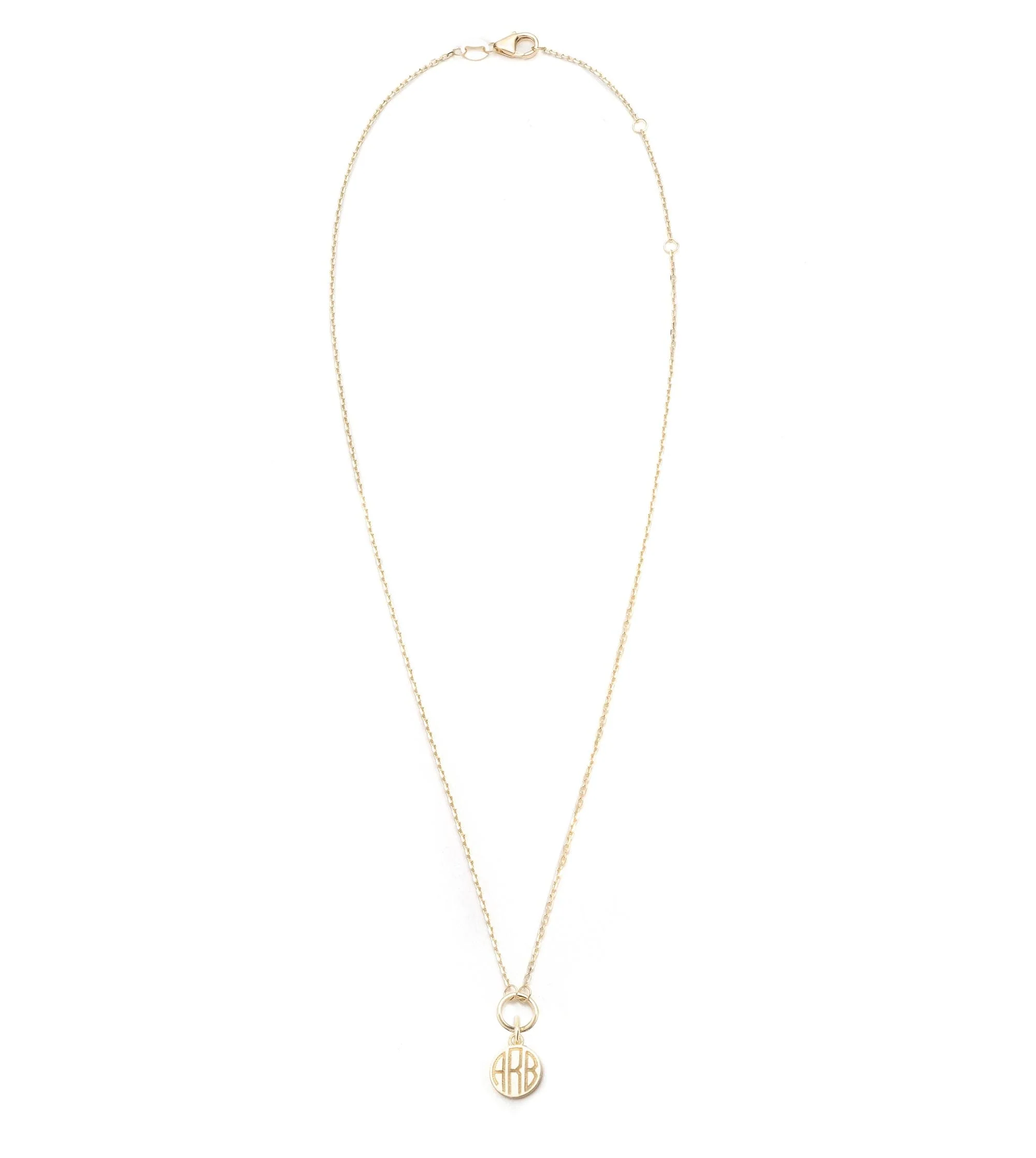 Personalized | Engravable Disk Thread Necklace | Yellow Gold - Image 3