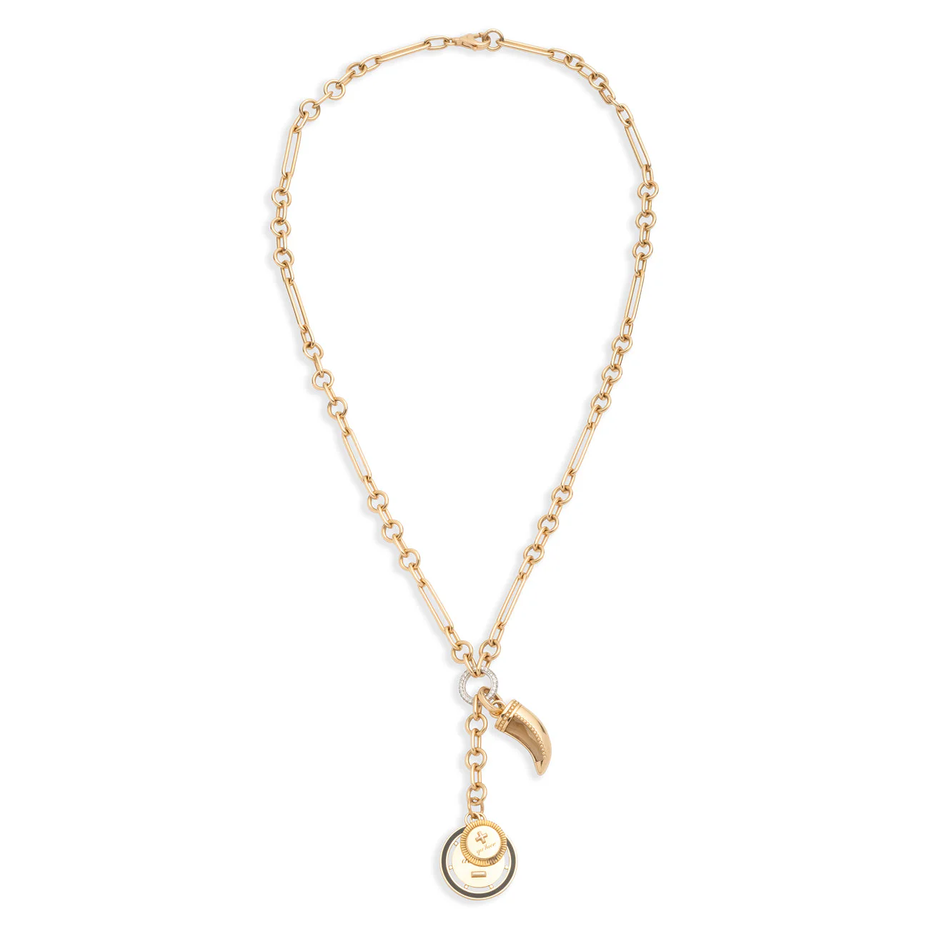 Vivacity - Protection | Ever Growing Love and Gemstone La Loba Claw Small Mixed Clip Extension Necklace | Black Ceramic, Champagne Citrine, Yellow Gold - Image 3