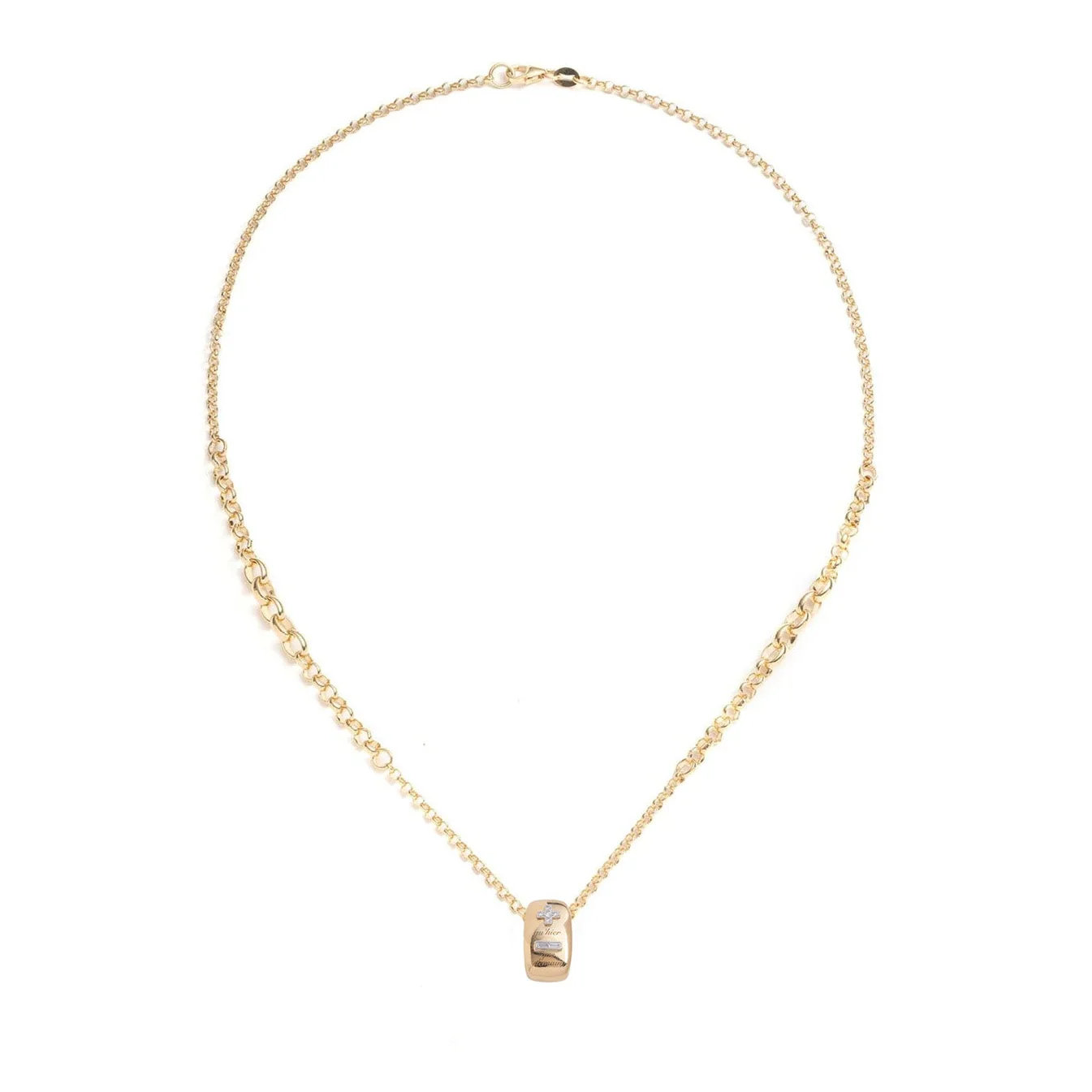 Vivacity | Ever Growing Love Heart Slide Small Graduating Belcher Necklace | Diamonds, Yellow Gold - Image 2