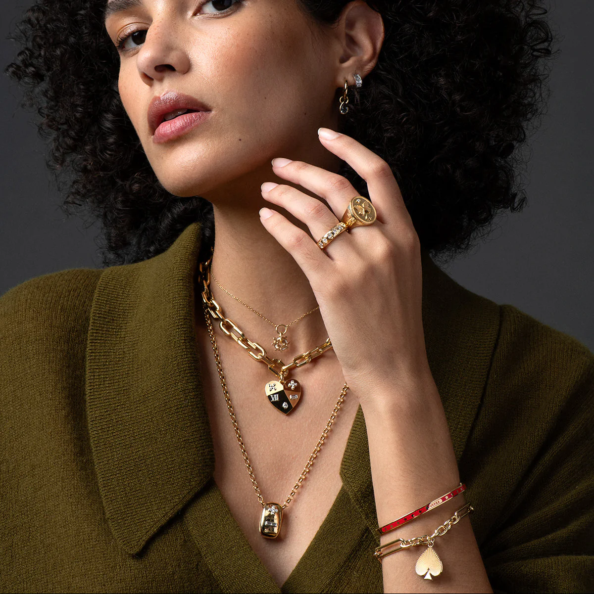Vivacity | Ever Growing Love Heart Slide Medium Belcher Necklace | Diamonds, Yellow Gold - Image 3