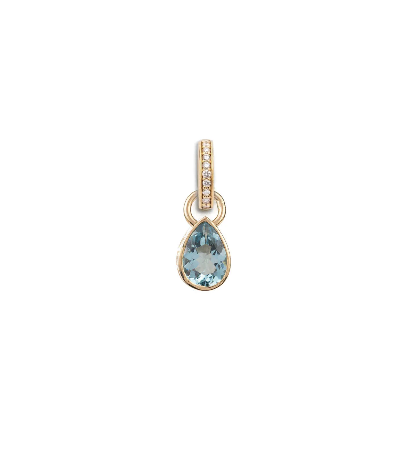 True Love | Forever & Always a Pair Pear Pendant | Aquamarine, Yellow Gold - Image 2