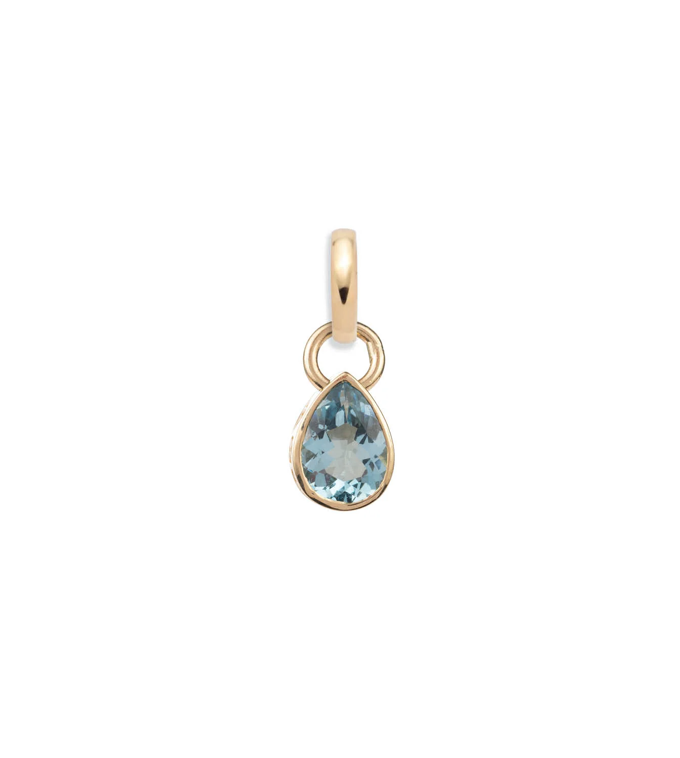 True Love | Forever & Always a Pair Pear Pendant | Aquamarine, Yellow Gold - Image 3