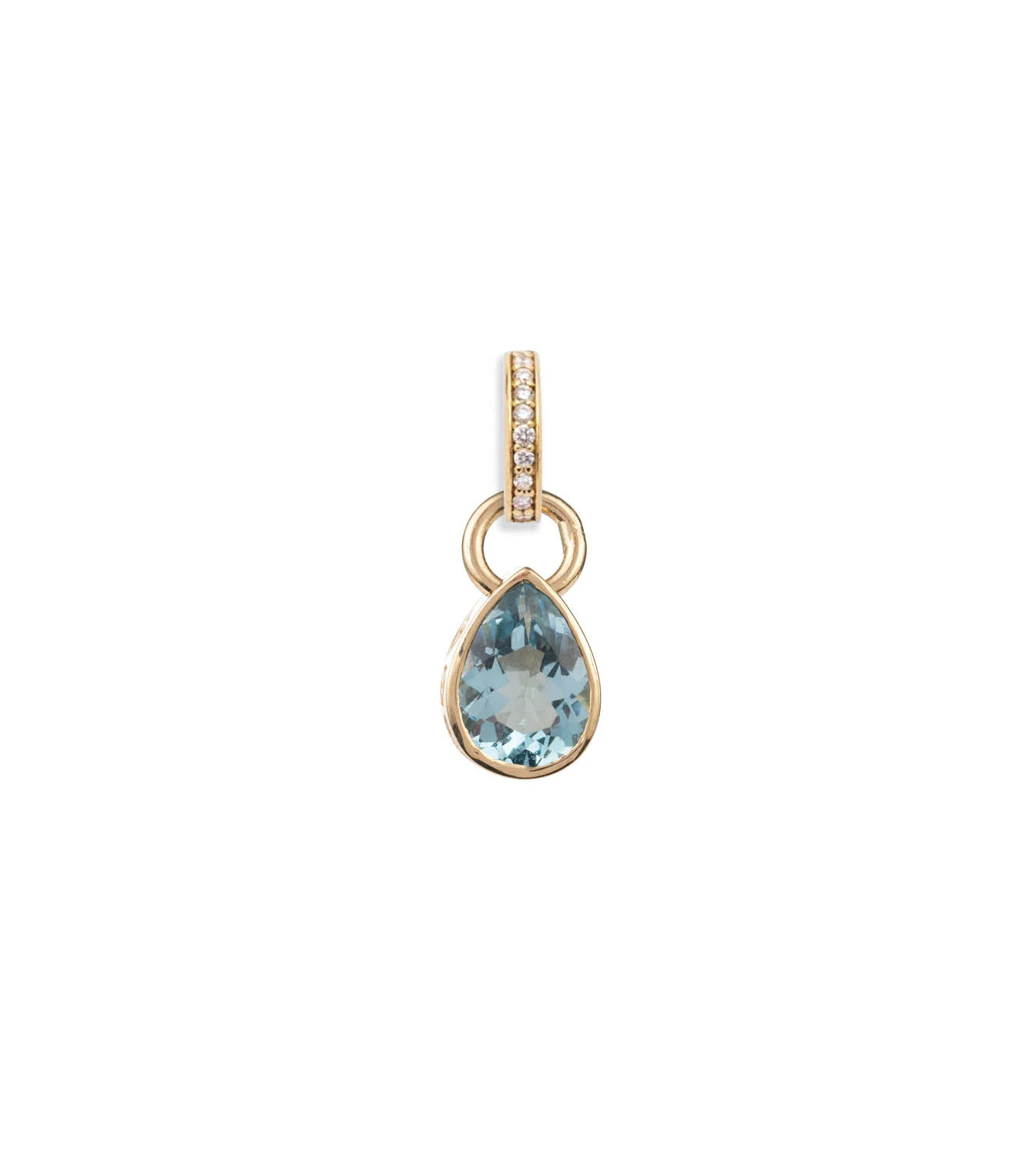 True Love | Forever & Always a Pair Pear Pendant | Aquamarine, Yellow Gold - Image 4