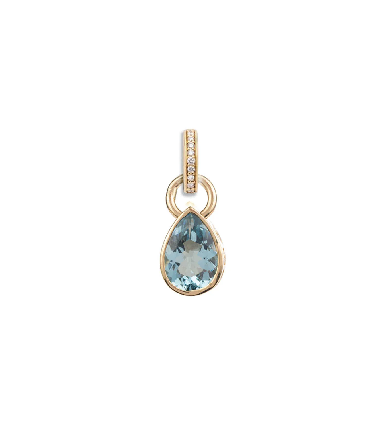 True Love | Forever & Always a Pair Pear Pendant | Aquamarine, Yellow Gold - Image 6