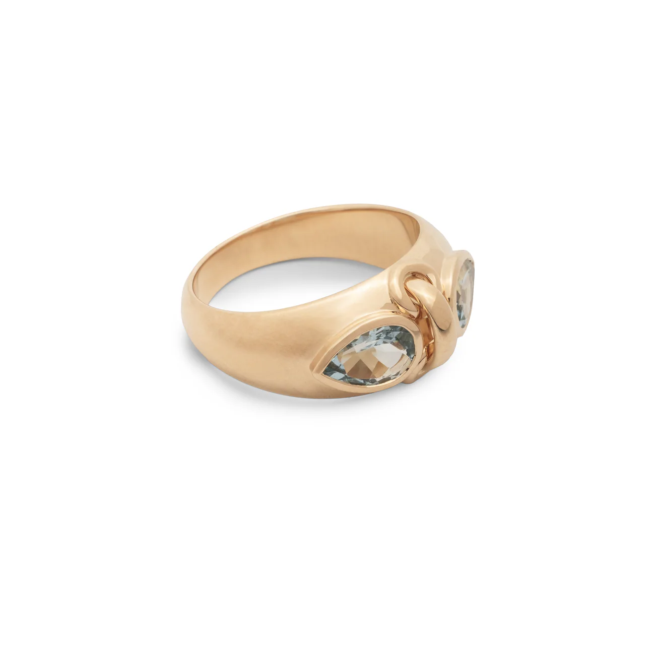 True Love | Forever & Always a Pair Gemstone Ring | Aquamarine, Yellow Gold - Image 2