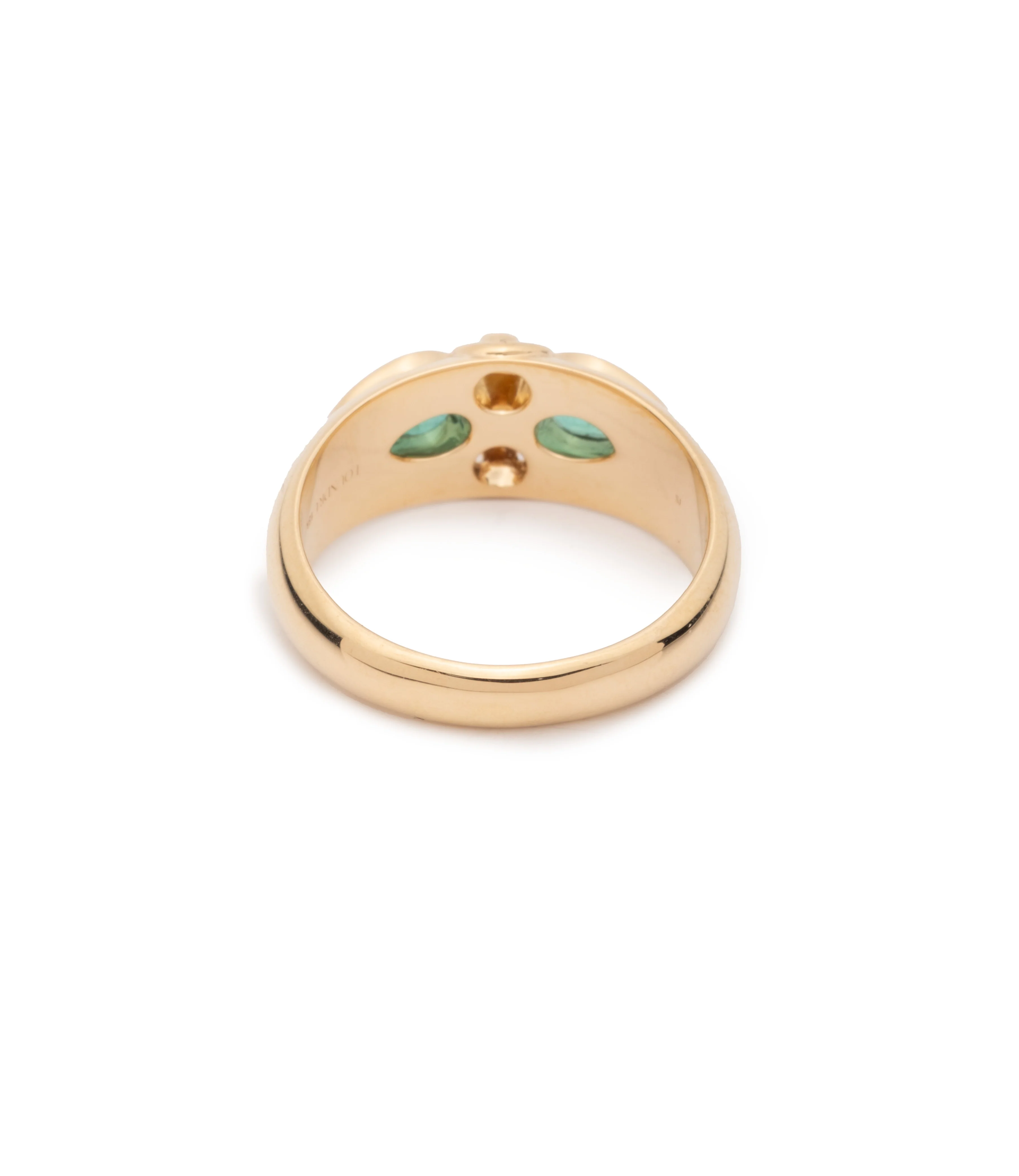 True Love | Forever & Always a Pair Gemstone Ring | Emerald, Yellow Gold - Image 3