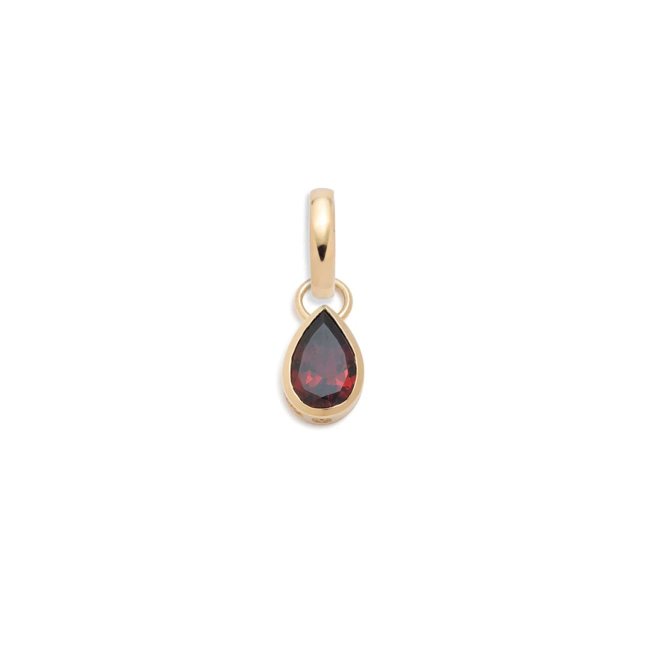 True Love | Forever & Always a Pair Pear Pendant | Garnet, Yellow Gold
