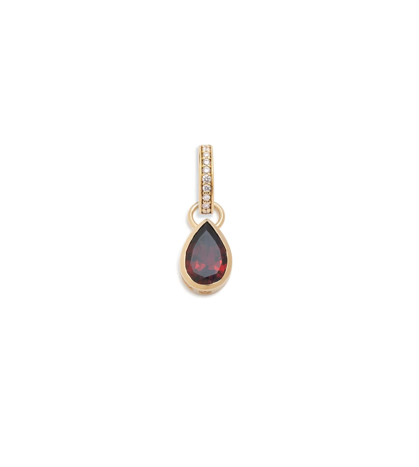 True Love | Forever & Always a Pair Pear Pendant | Garnet, Yellow Gold - Image 2