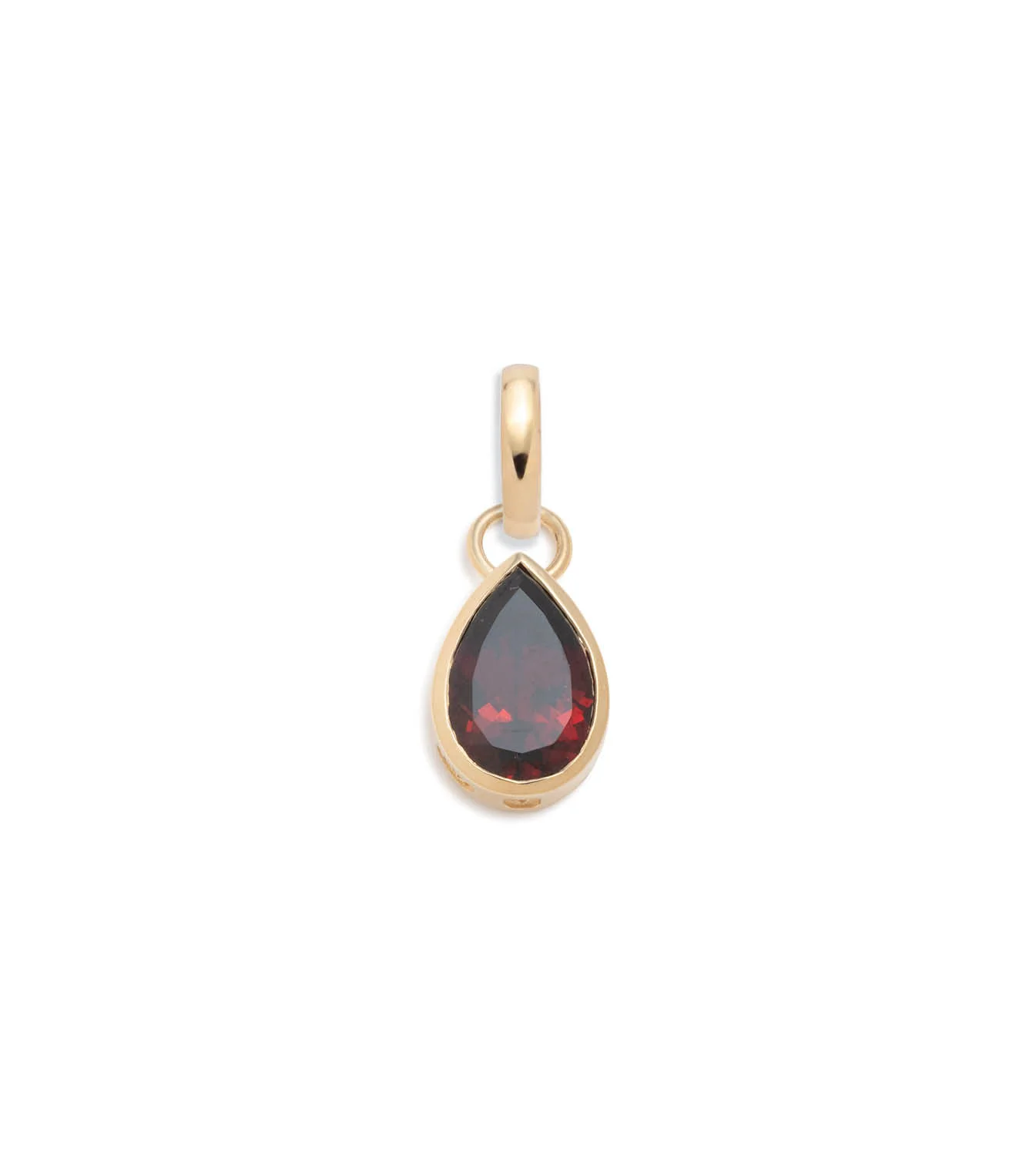 True Love | Forever & Always a Pair Pear Pendant | Garnet, Yellow Gold - Image 4