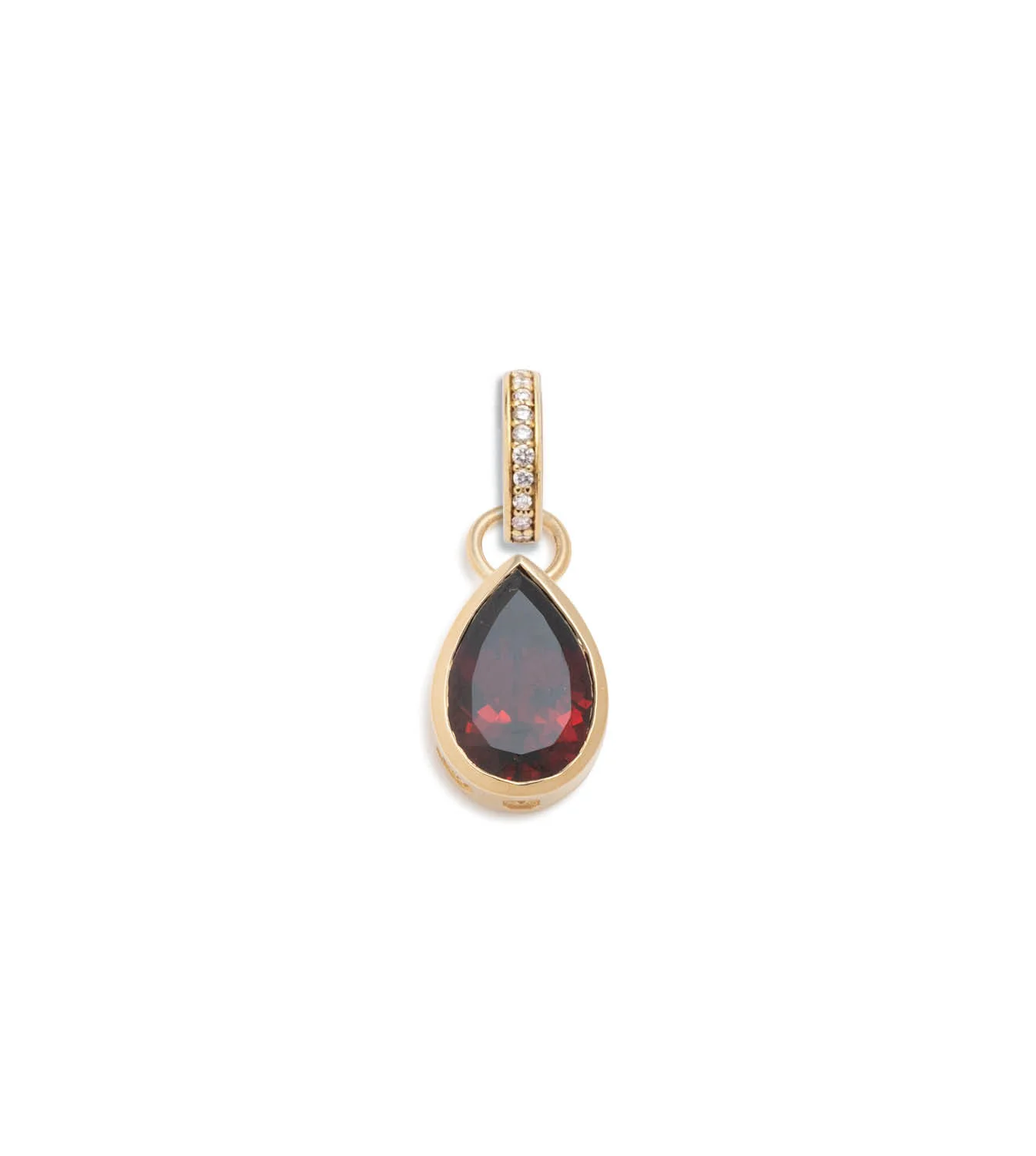 True Love | Forever & Always a Pair Pear Pendant | Garnet, Yellow Gold - Image 7